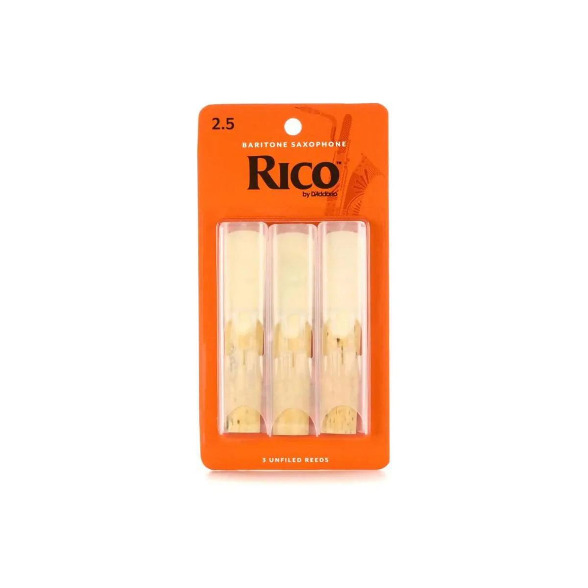 Rico by D'Addario Baritone Saxophone Reeds Strength 2.5 - 3 Pack
