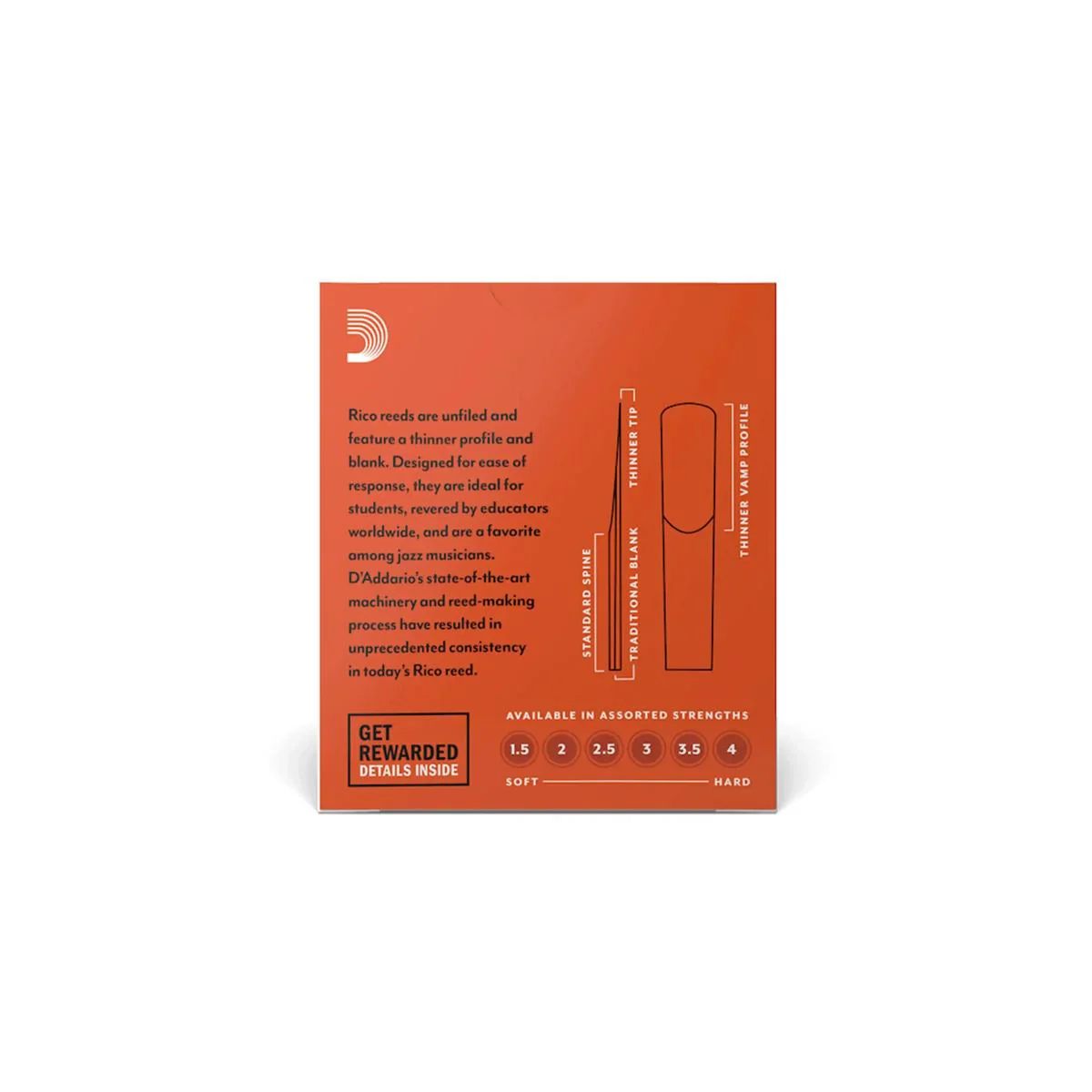 Rico by D'Addario Bb Clarinet Reeds Strength 2.5 - 10 Pack - Image 2