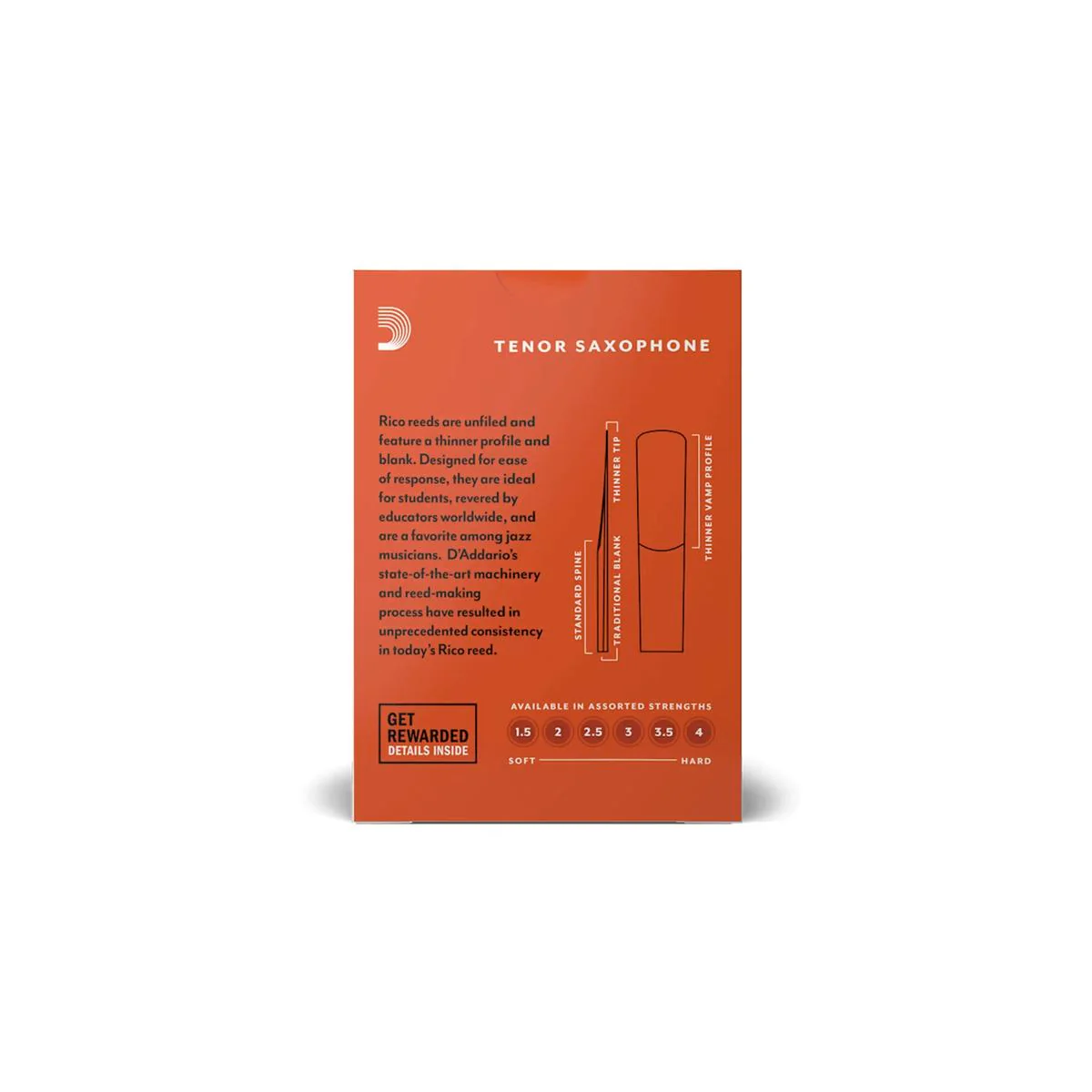 Rico by D'Addario Tenor Saxophone Reeds Strength 2.0 - 10 Pack - Image 2