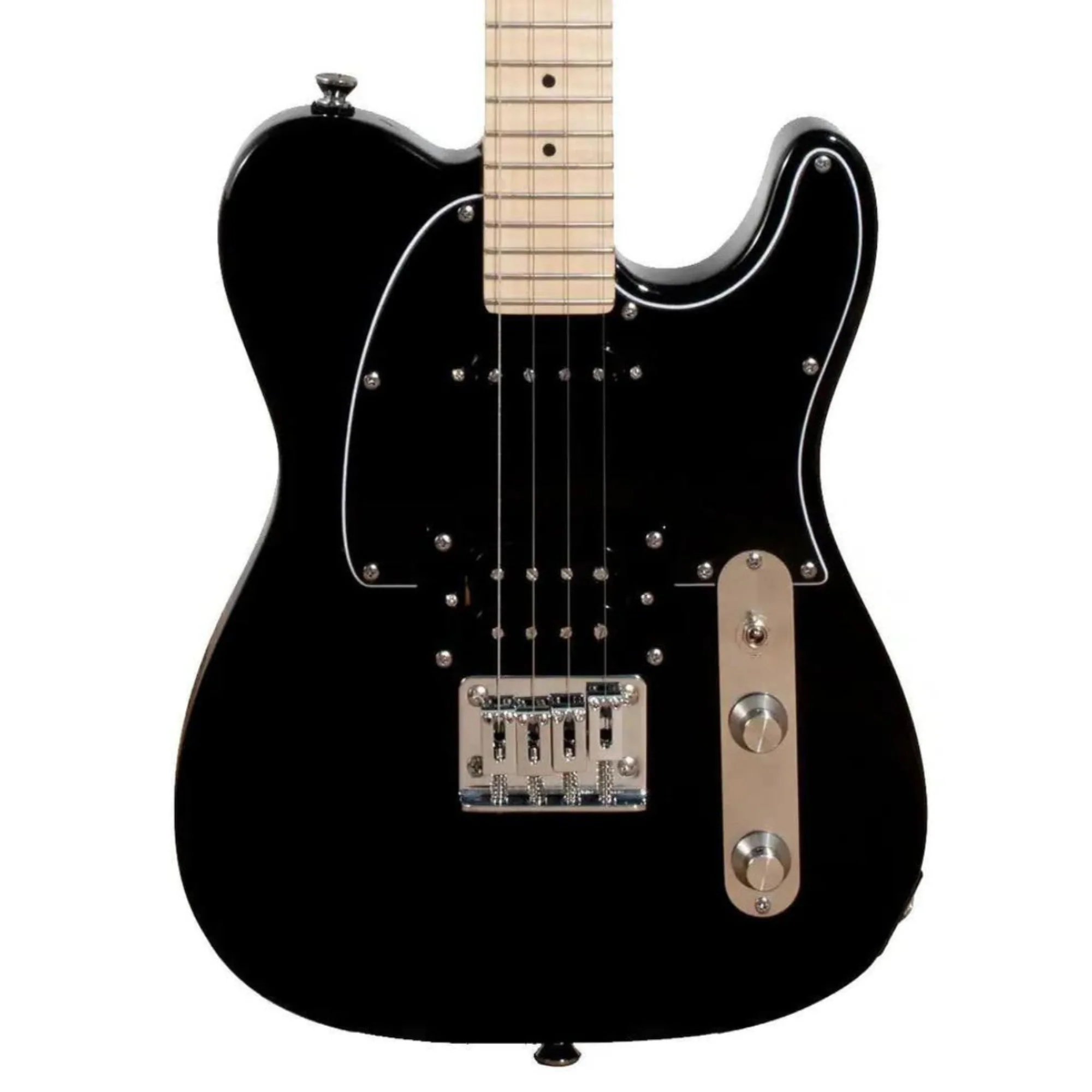Risa TE-432-BL Tele Style Steel String Electric Tenor Ukulele - Black
