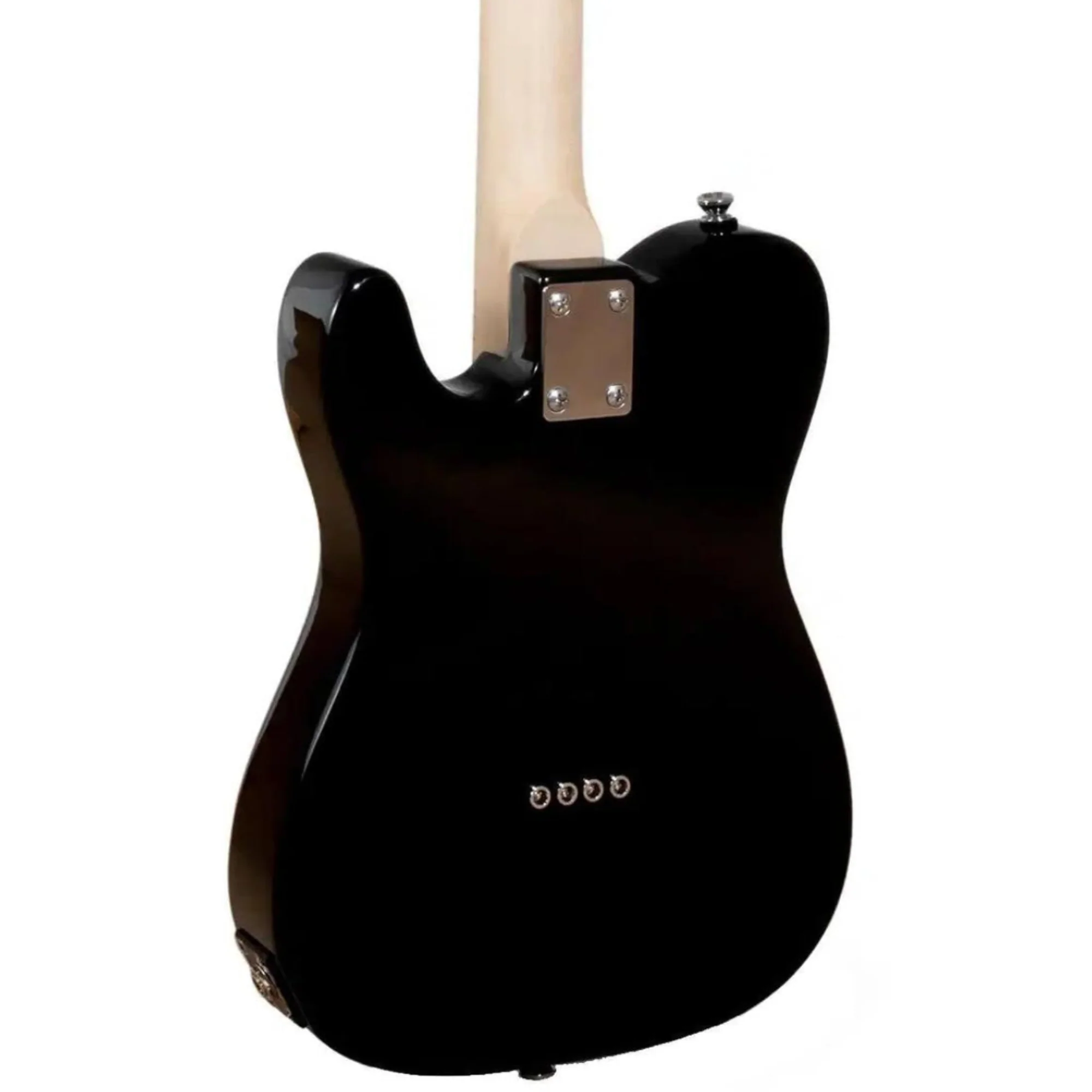 Risa TE-432-BL Tele Style Steel String Electric Tenor Ukulele - Black - Image 2