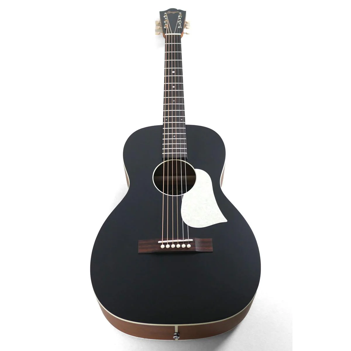 Singer P01-BLK Black Solid Sitka Spruce Parlor Acoustic Guitar - Image 4