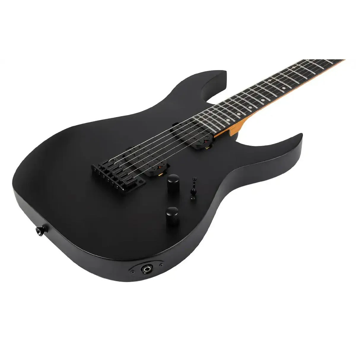 Spira S-400 MBK Satin Black Solid Body Stratocaster Electric Guitar - Image 3