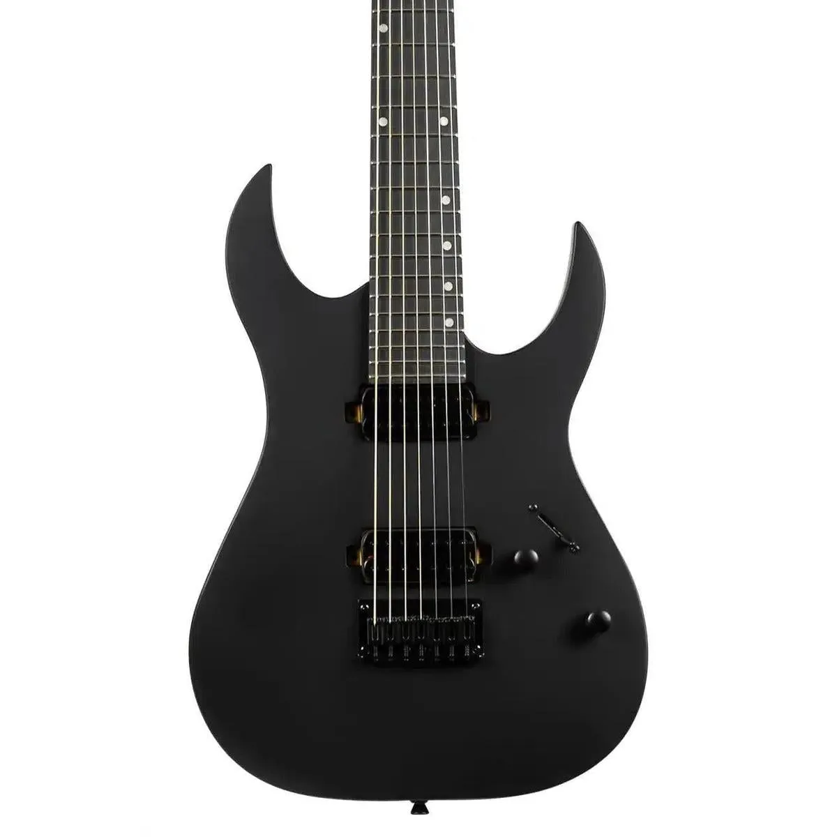 Spira S-407 MBK Satin Black Solid Body 7-String Stratocaster Electric Guitar