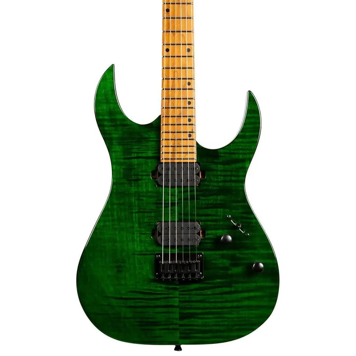 Spira S-450 TGR Transparent Green Solid Body Stratocaster Electric Guitar