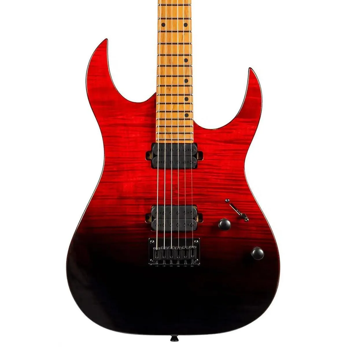 Spira S-450 TRD Transparent Red & Black Solid Body Stratocaster Electric Guitar