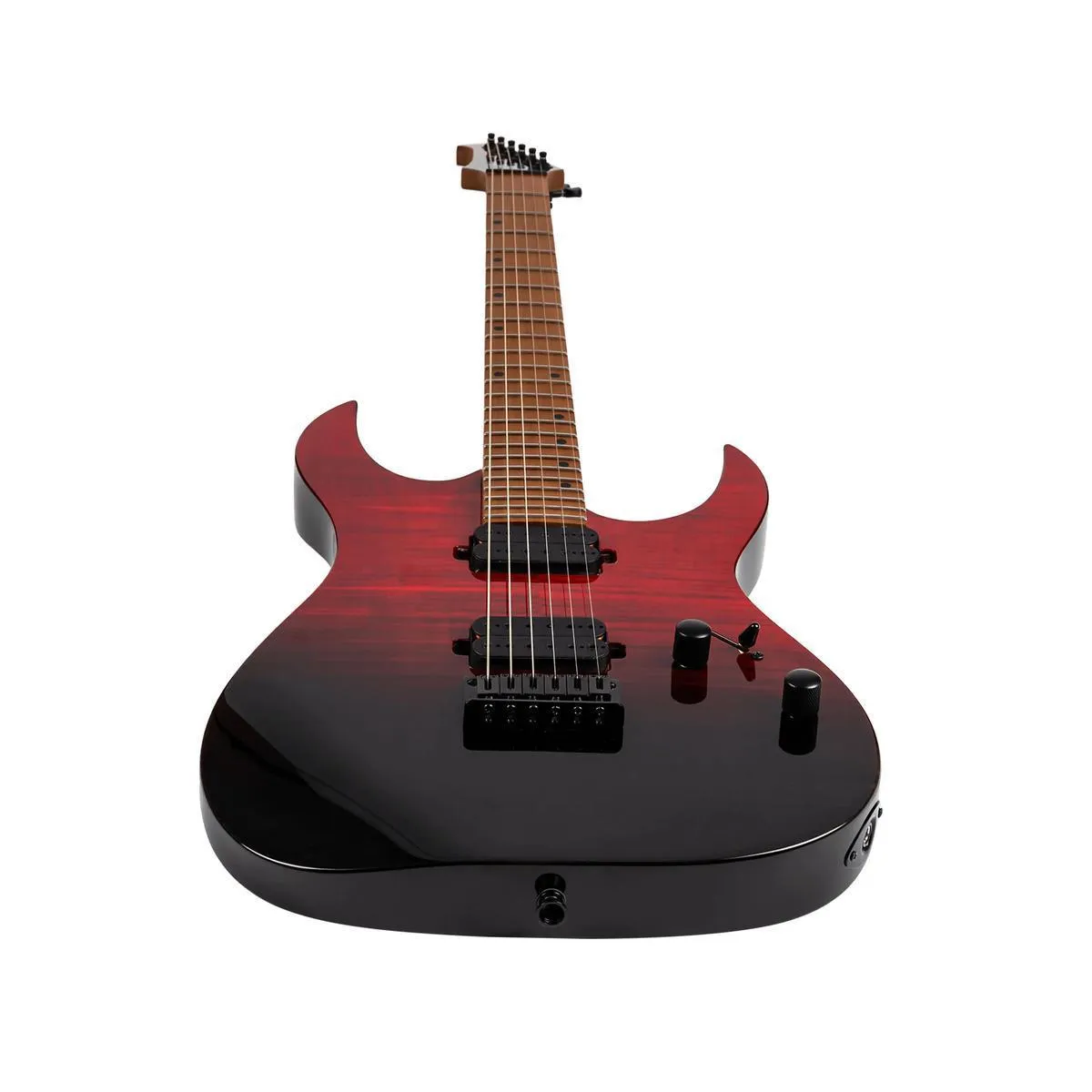 Spira S-450 TRD Transparent Red & Black Solid Body Stratocaster Electric Guitar - Image 4
