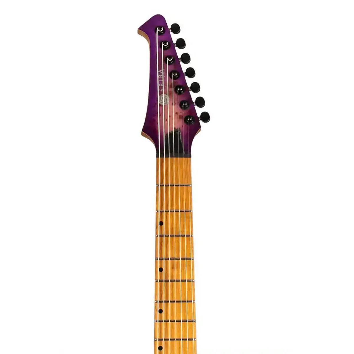 Spira S-457 TPP Transparent Purple Solid Body 7-String Stratocaster Electric Guitar - Image 5
