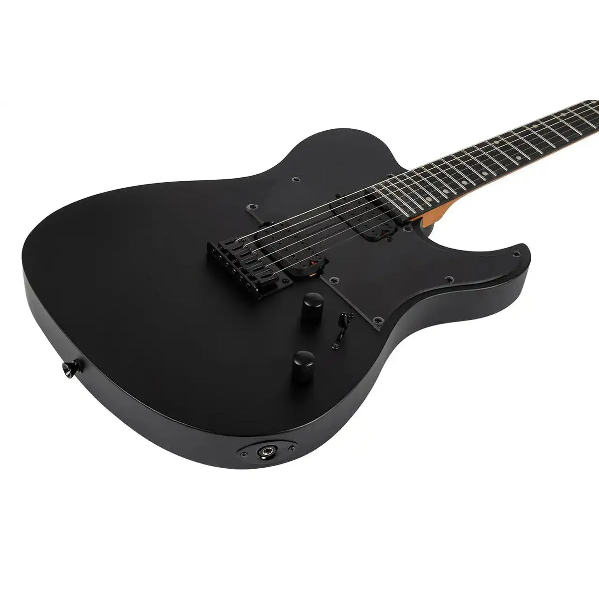 Spira T-400 MBK Satin Black Solid Body Telecaster Electric Guitar - Image 3