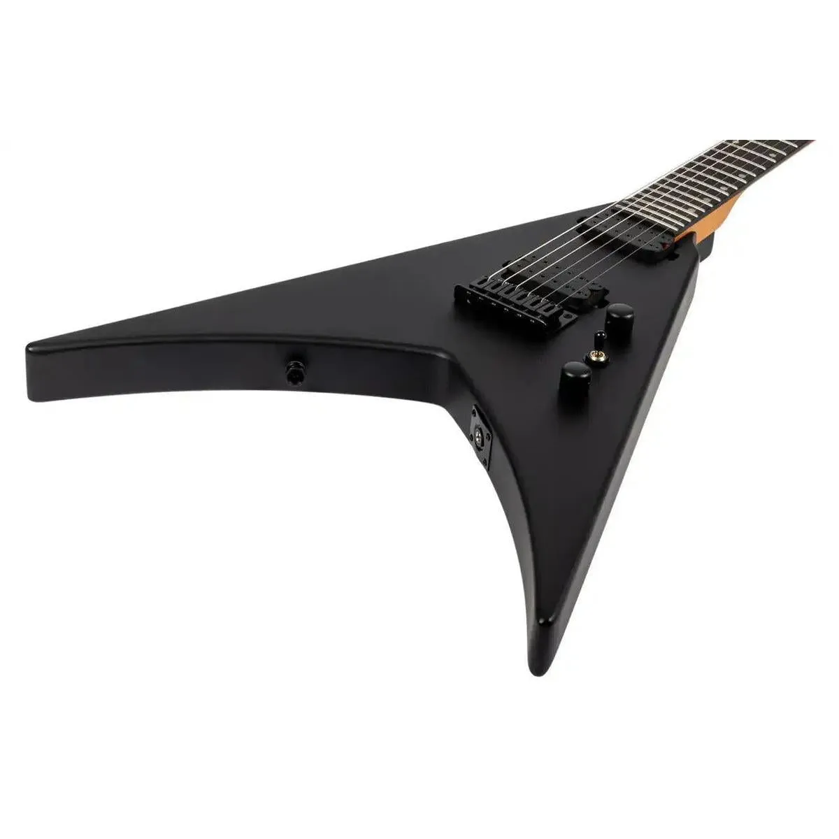 Spira V-400 MBK Satin Black Solid Body Flying V Electric Guitar - Image 3
