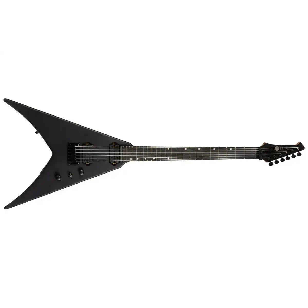 Spira V-400 MBK Satin Black Solid Body Flying V Electric Guitar - Image 4