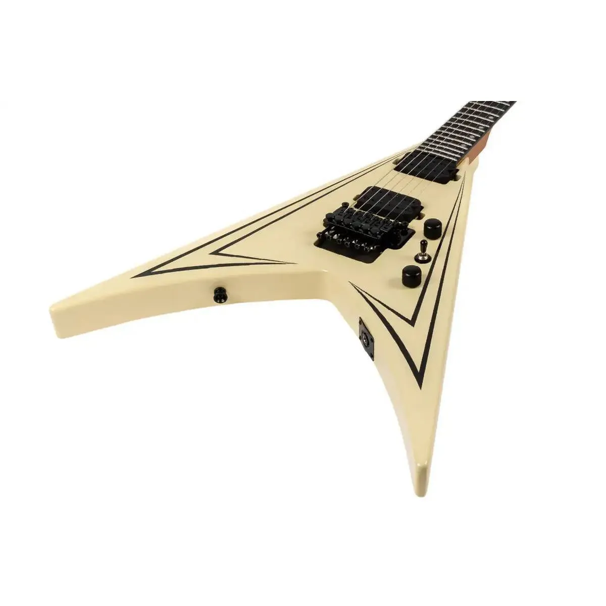 Spira V-420 AWH Antique White with Pinstripe Solid Body Flying V Electric Guitar - Image 3