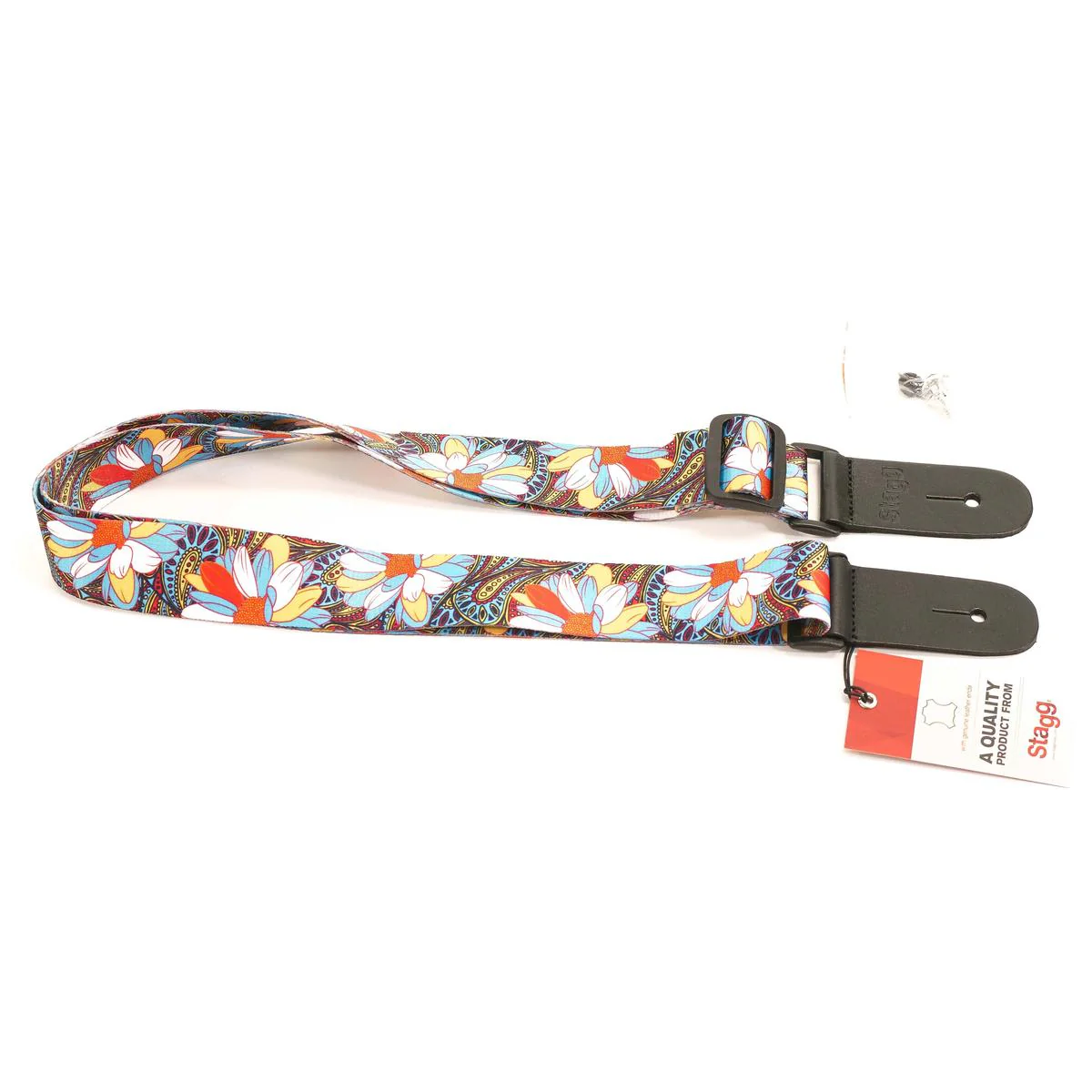 Stagg 1.5 Inch Terylen Ukulele and Guitar Strap - FLOWER BLUE