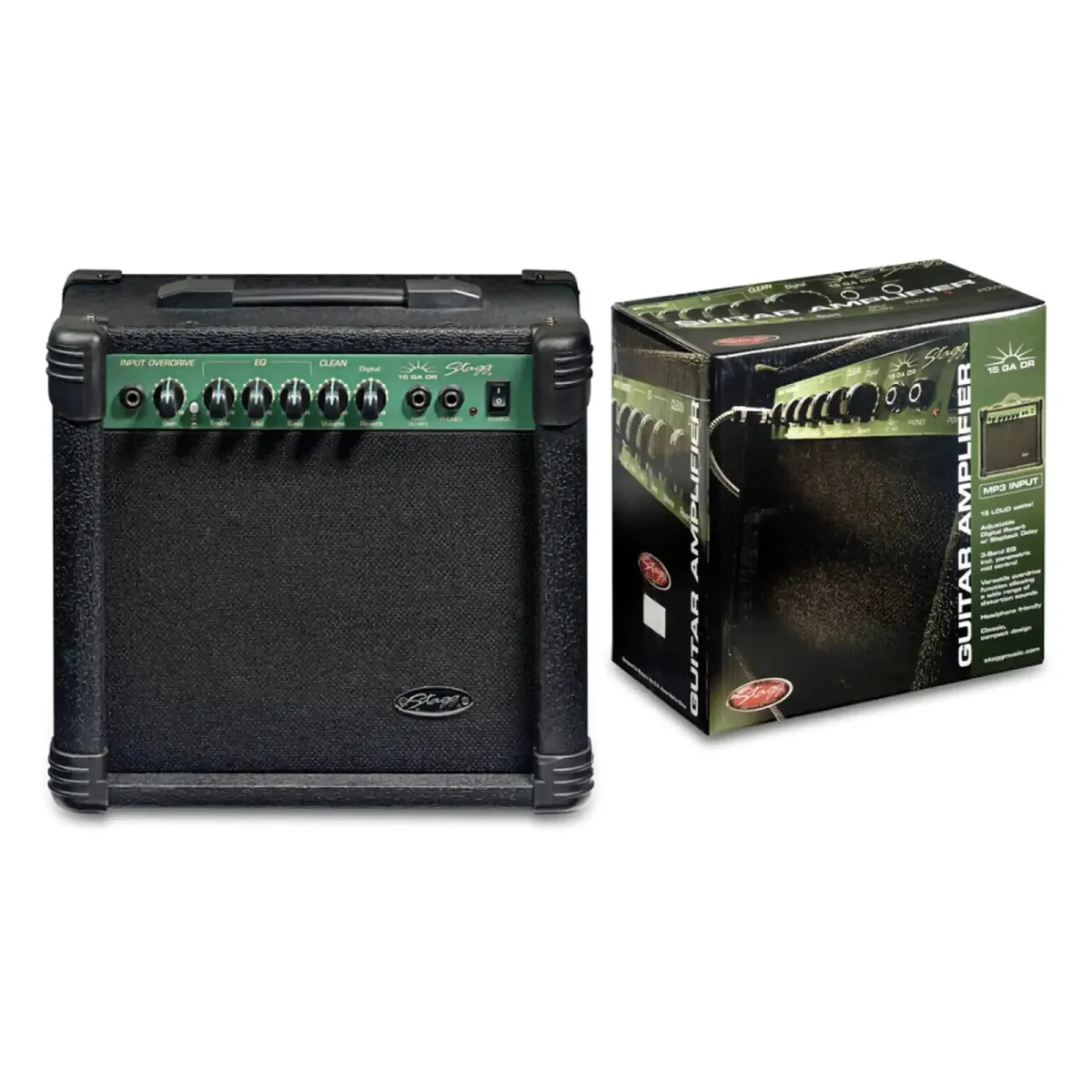 Stagg 15 GA DR USA 15-Watt RMS Guitar Amplifier with Digital Reverb