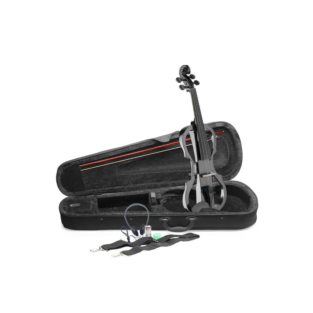Stagg EVN-X-4/4-MBK Metallic Black 4/4 Electric Violin Set - Image 2