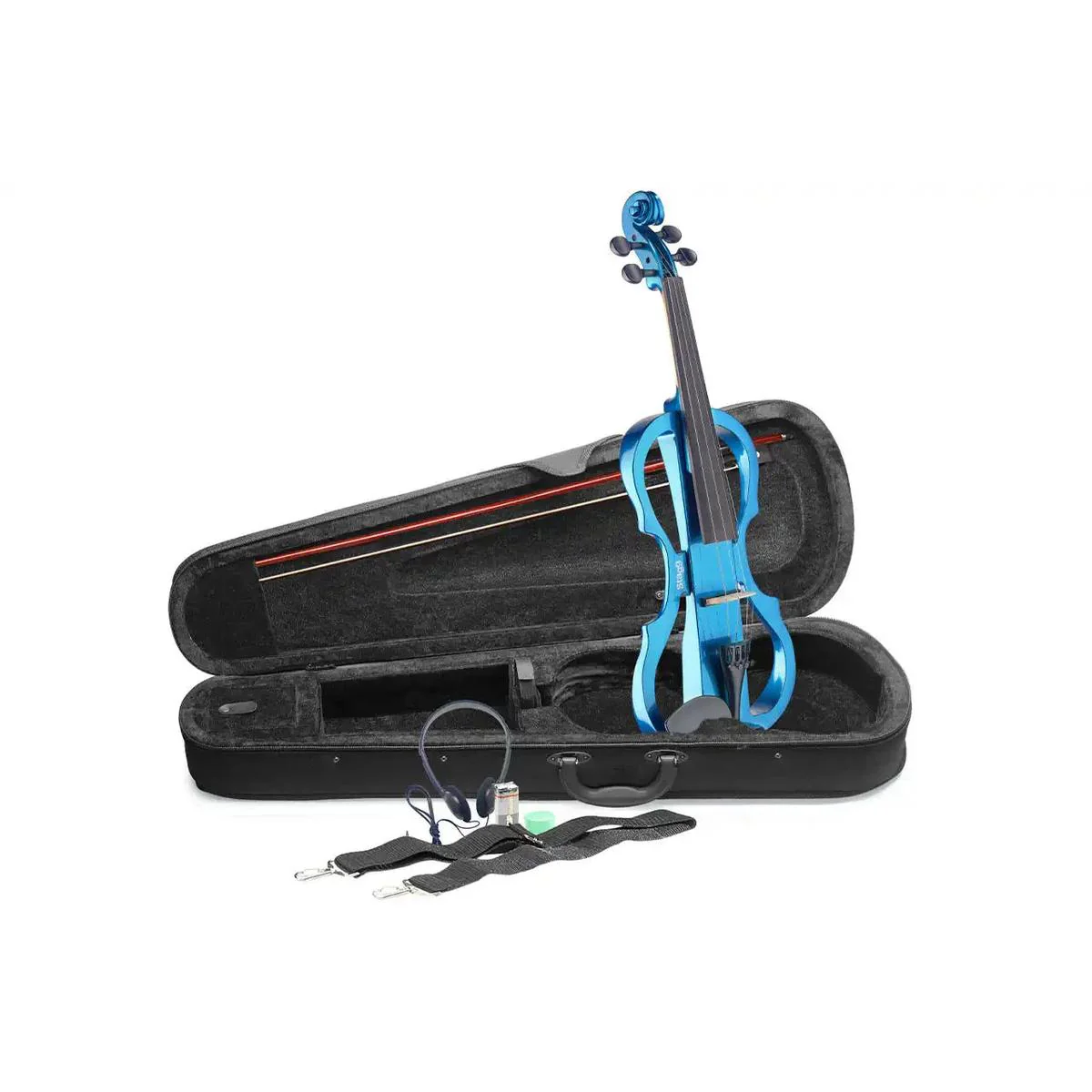Stagg EVN-X-4/4-MBL Metallic Blue 4/4 Electric Violin Set - Image 2