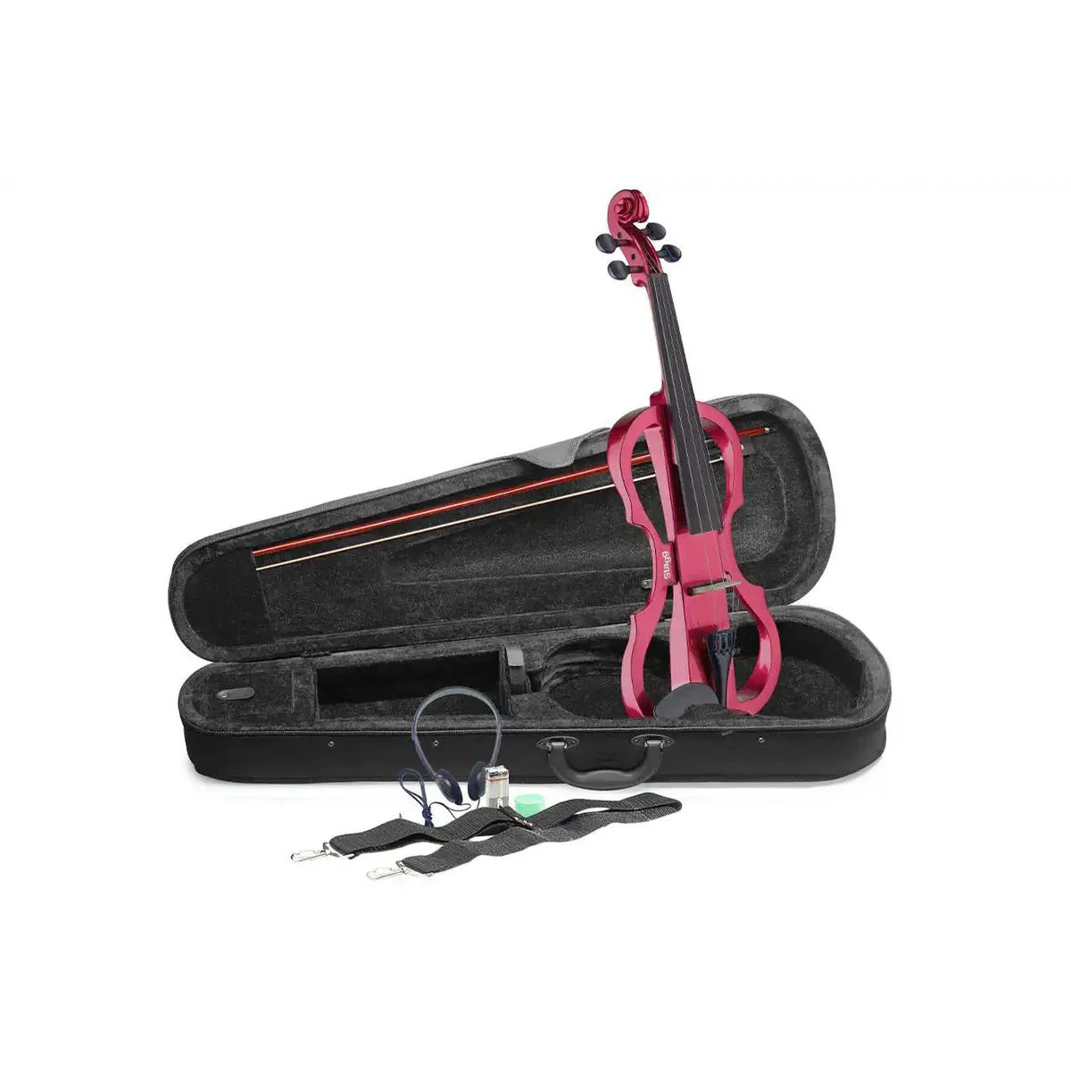 Stagg EVN X-4/4-MRD Metallic Red 4/4 Electric Violin Set - Image 2
