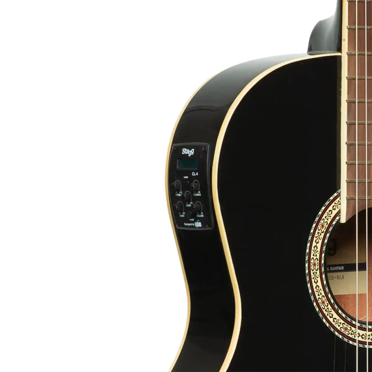 Stagg SCL60 TCE Acoustic-Electric Classical Guitar - Black - Image 7