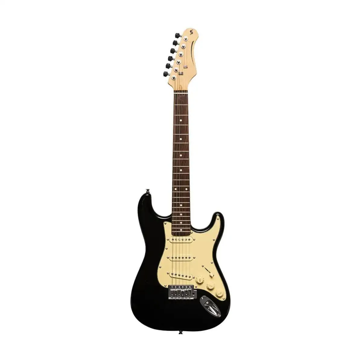 Stagg SES-30 3/4 Standard "S" Electric Guitar - Black Left-Handed - Image 3