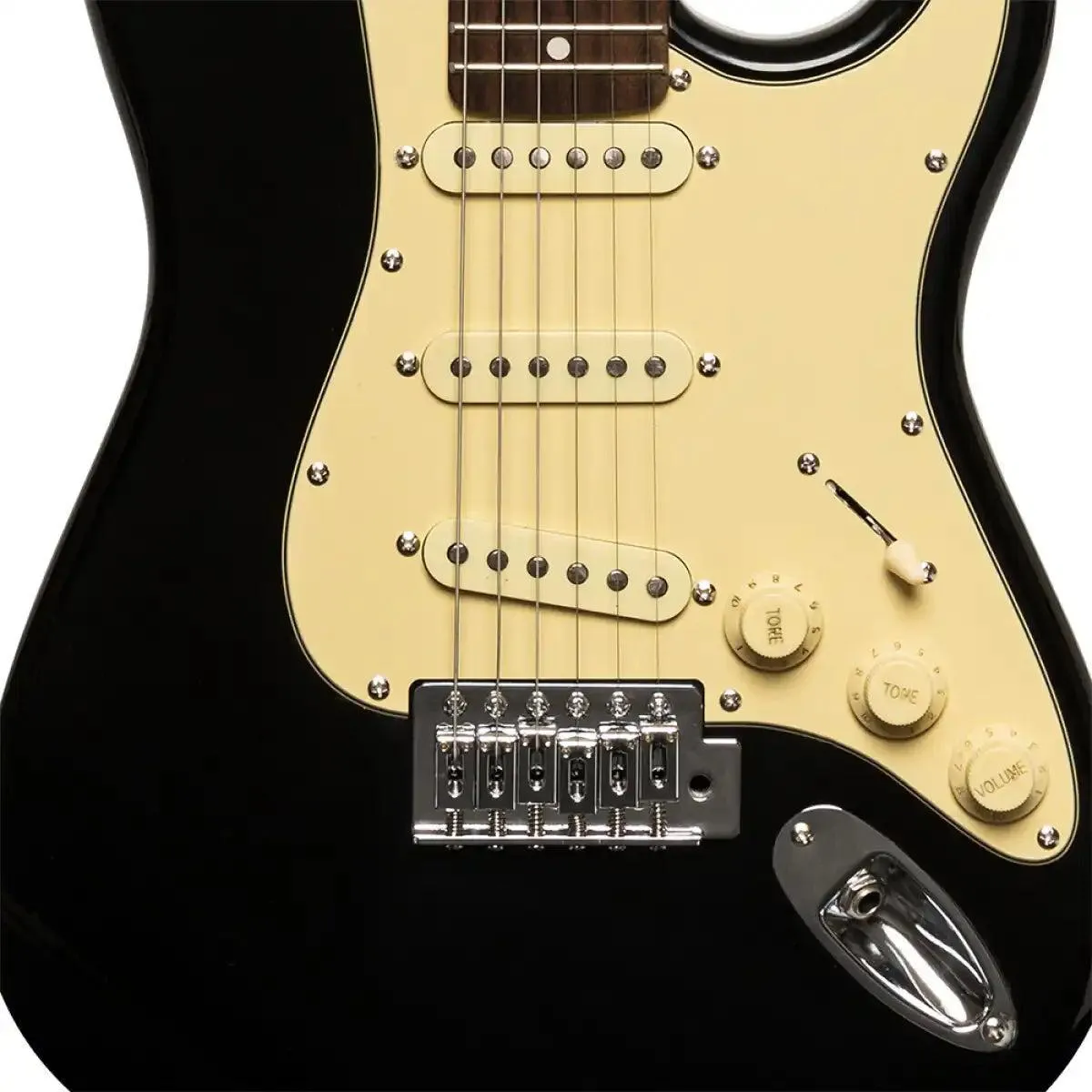 Stagg SES-30 3/4 Standard "S" Electric Guitar - Black Left-Handed - Image 5