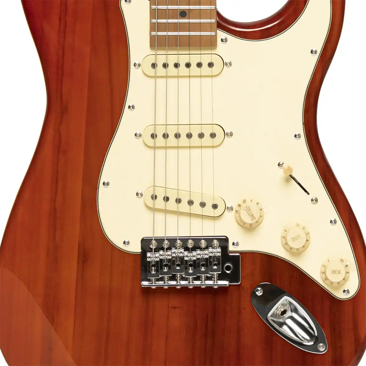 Stagg SES-55 Series 55 Electric Guitar - See Through Fiesta Red - Image 5