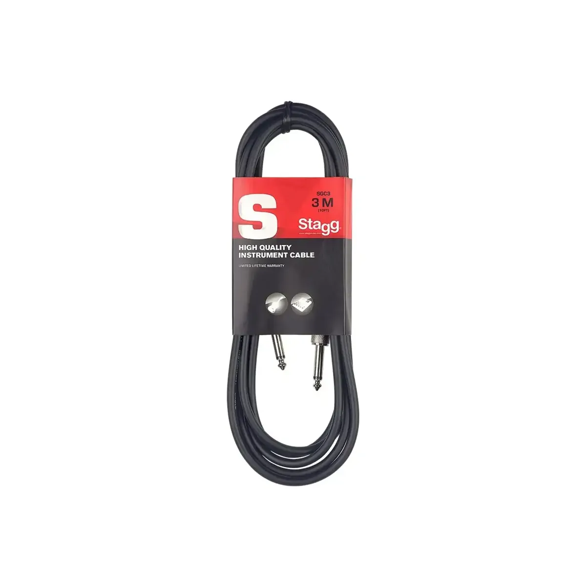 Stagg SGC3 S-Series 1/4 Inch Instrument Cable - 10 Feet