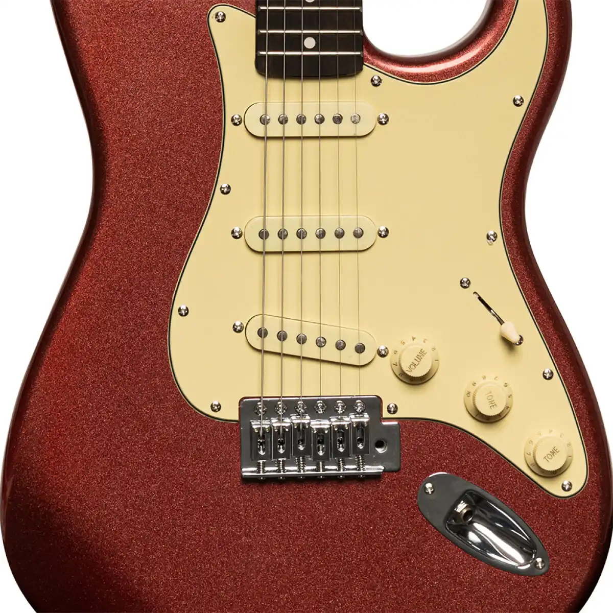 Stagg SES-30 Standard "S" Electric Guitar - Candy Apple Red - Image 5
