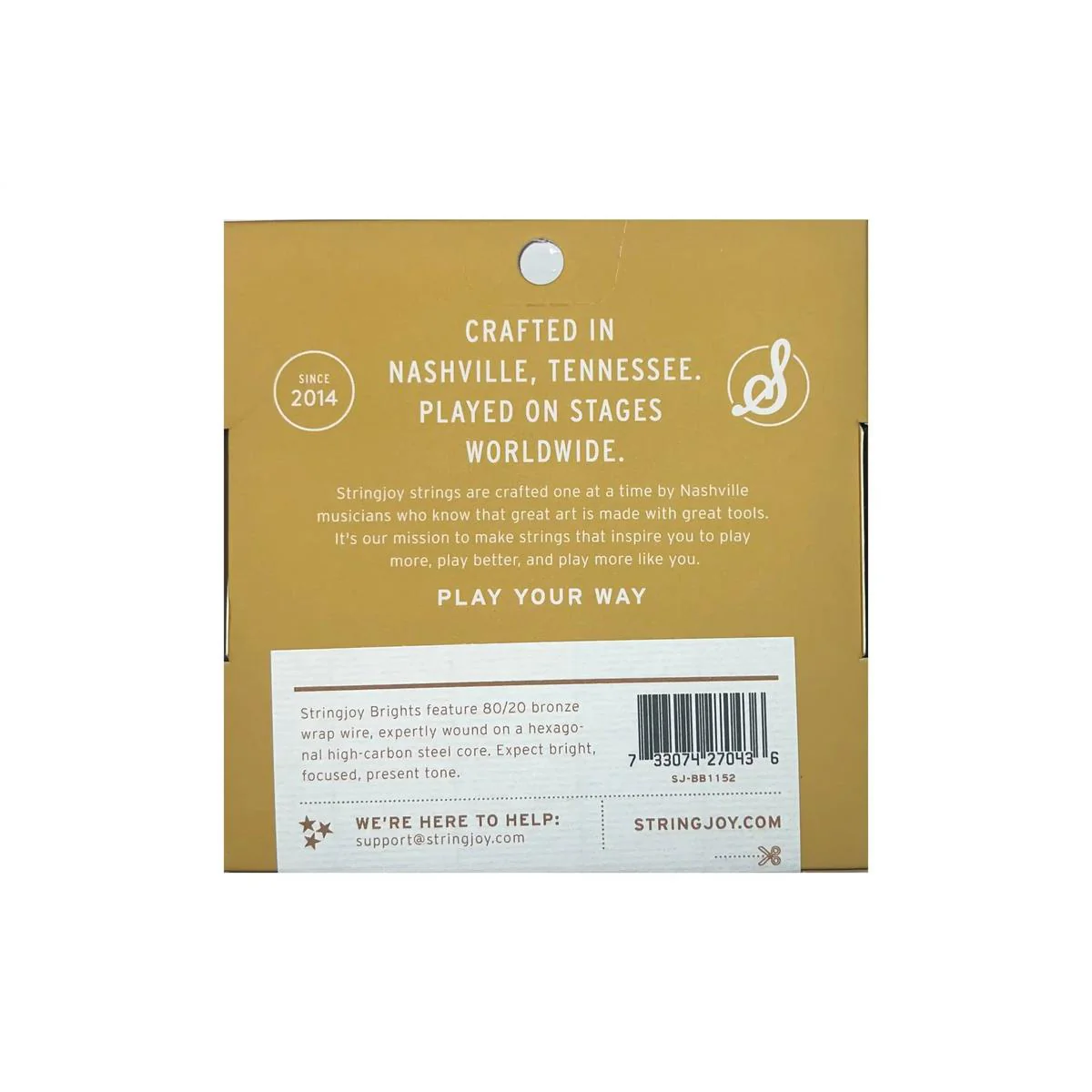 Stringjoy Brights SJ-BB1152 80/20 Bronze Acoustic Guitar Strings - Balanced Super Light .011-.052 - Image 2