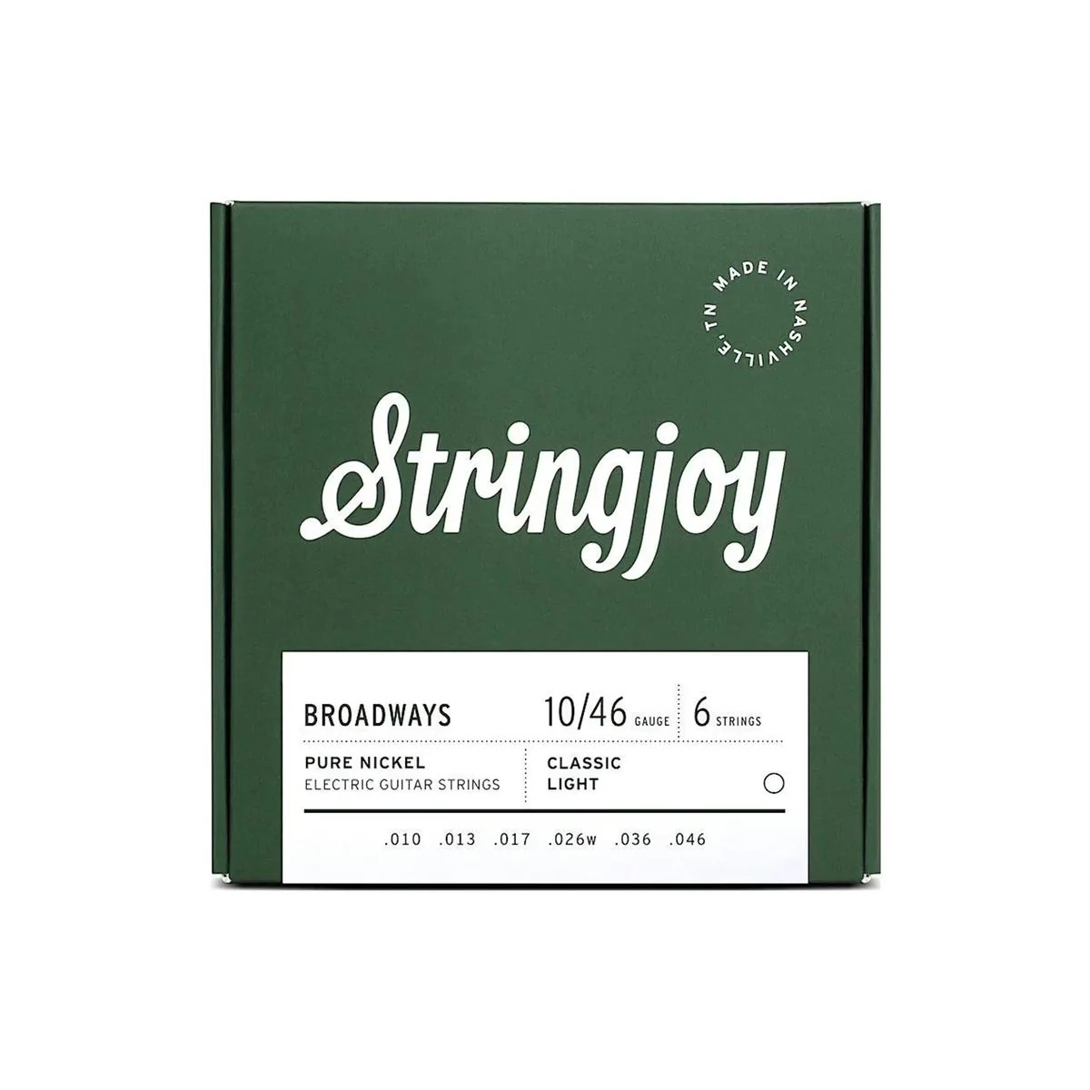 Stringjoy Broadways SJ-BR1046 Pure Nickel Electric Guitar Strings - Classic Light .010-.046