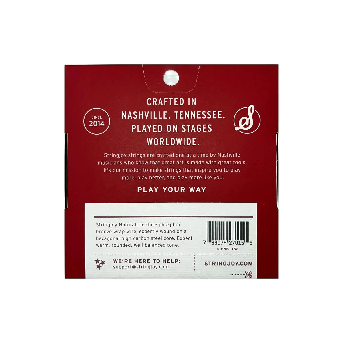 Stringjoy Naturals SJ-NB1152 Phosphor Bronze Acoustic Guitar Strings - Balanced Super Light .011-.052 - Image 2