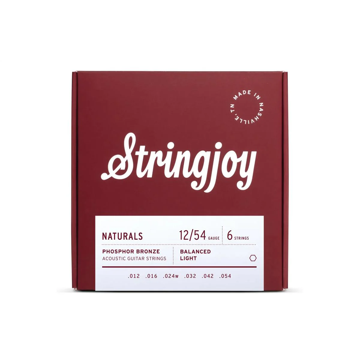 Stringjoy Naturals SJ-NB1254 Phosphor Bronze Acoustic Guitar Strings - Balanced Light .012-.054