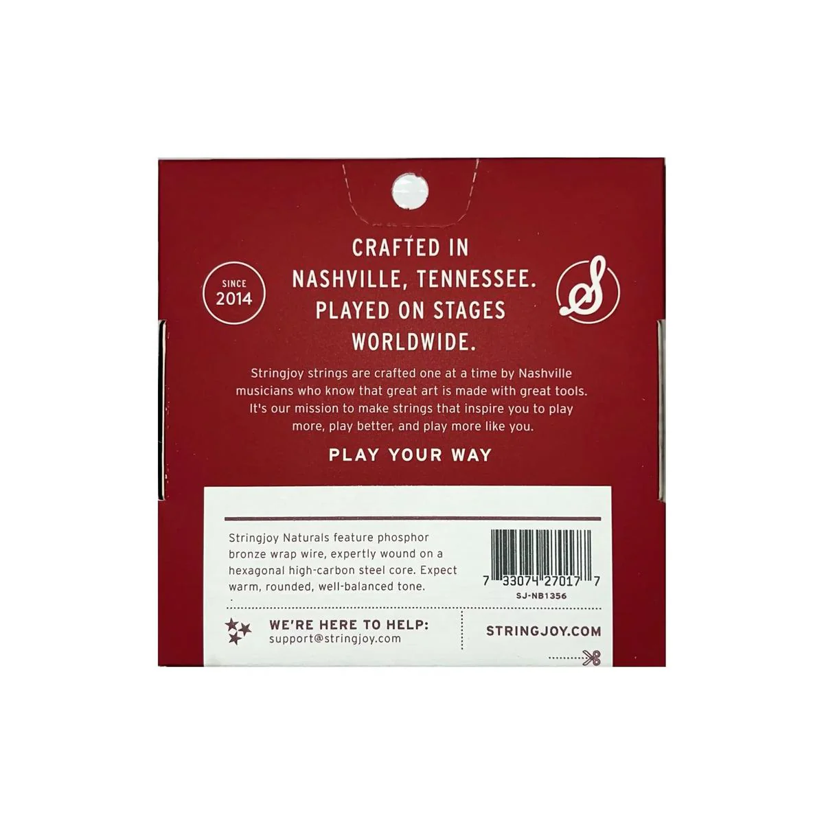 Stringjoy Naturals SJ-NB1356 Phosphor Bronze Acoustic Guitar Strings - Balanced Medium .013-.056 - Image 2