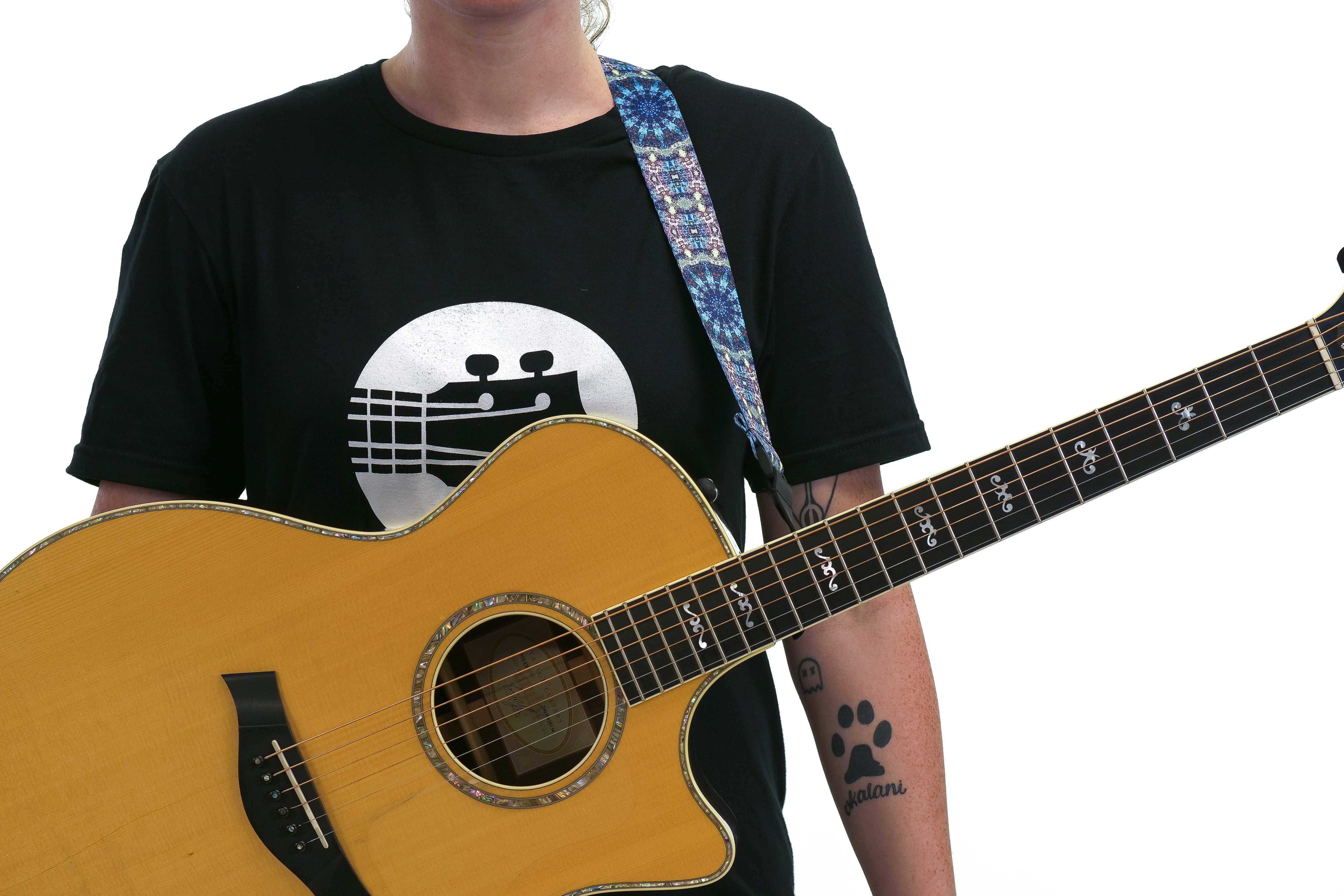 Terry Carter Music Store 1.5 Inch Poly Ukulele and Guitar Strap - Blue Kaleidoscope - Image 10