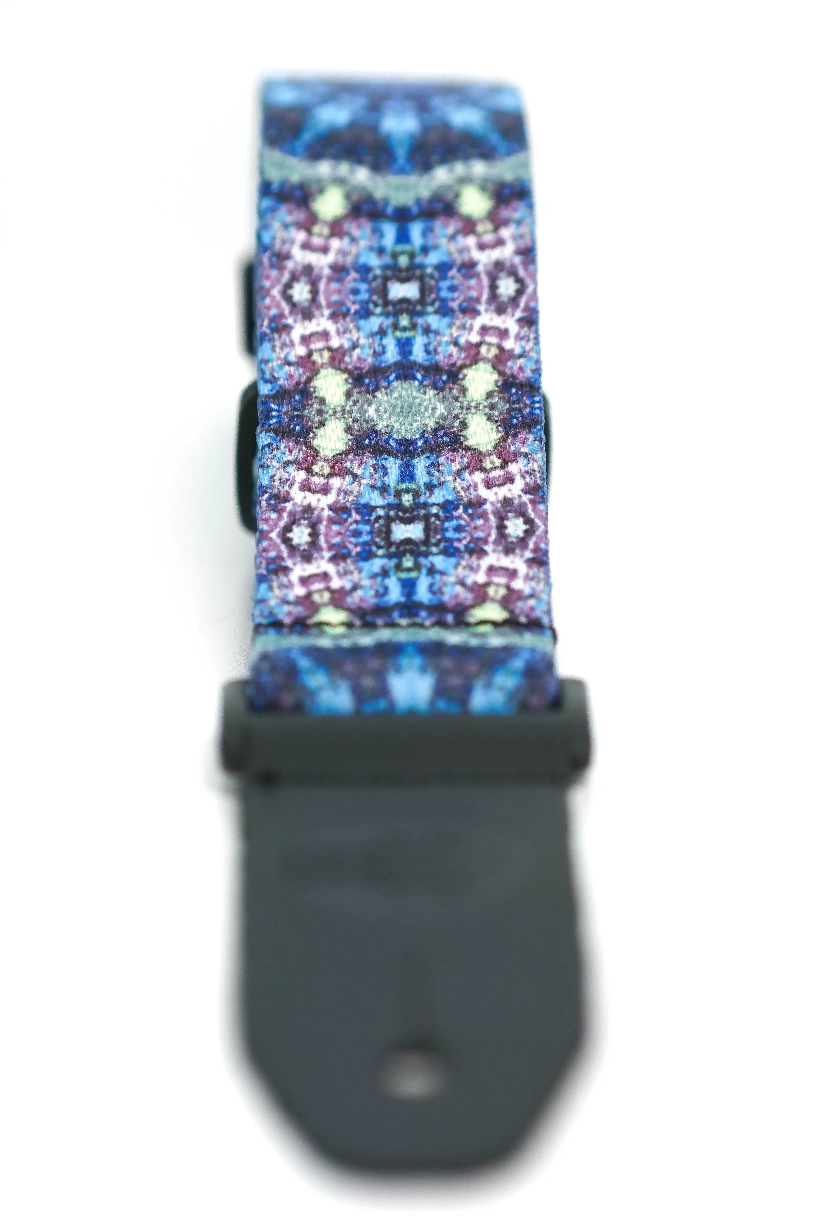 Terry Carter Music Store 1.5 Inch Poly Ukulele and Guitar Strap - Blue Kaleidoscope - Image 3