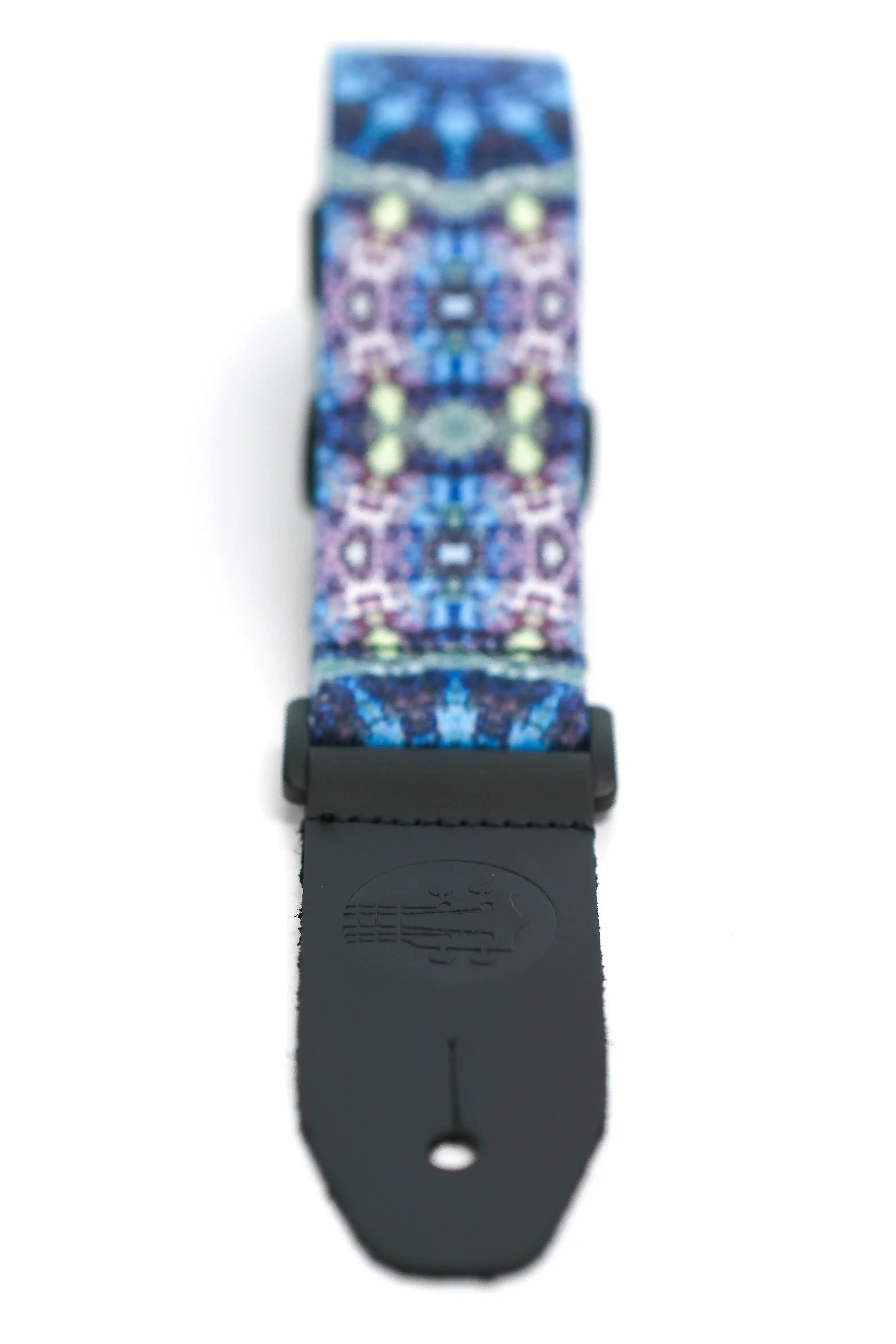 Terry Carter Music Store 1.5 Inch Poly Ukulele and Guitar Strap - Blue Kaleidoscope - Image 4