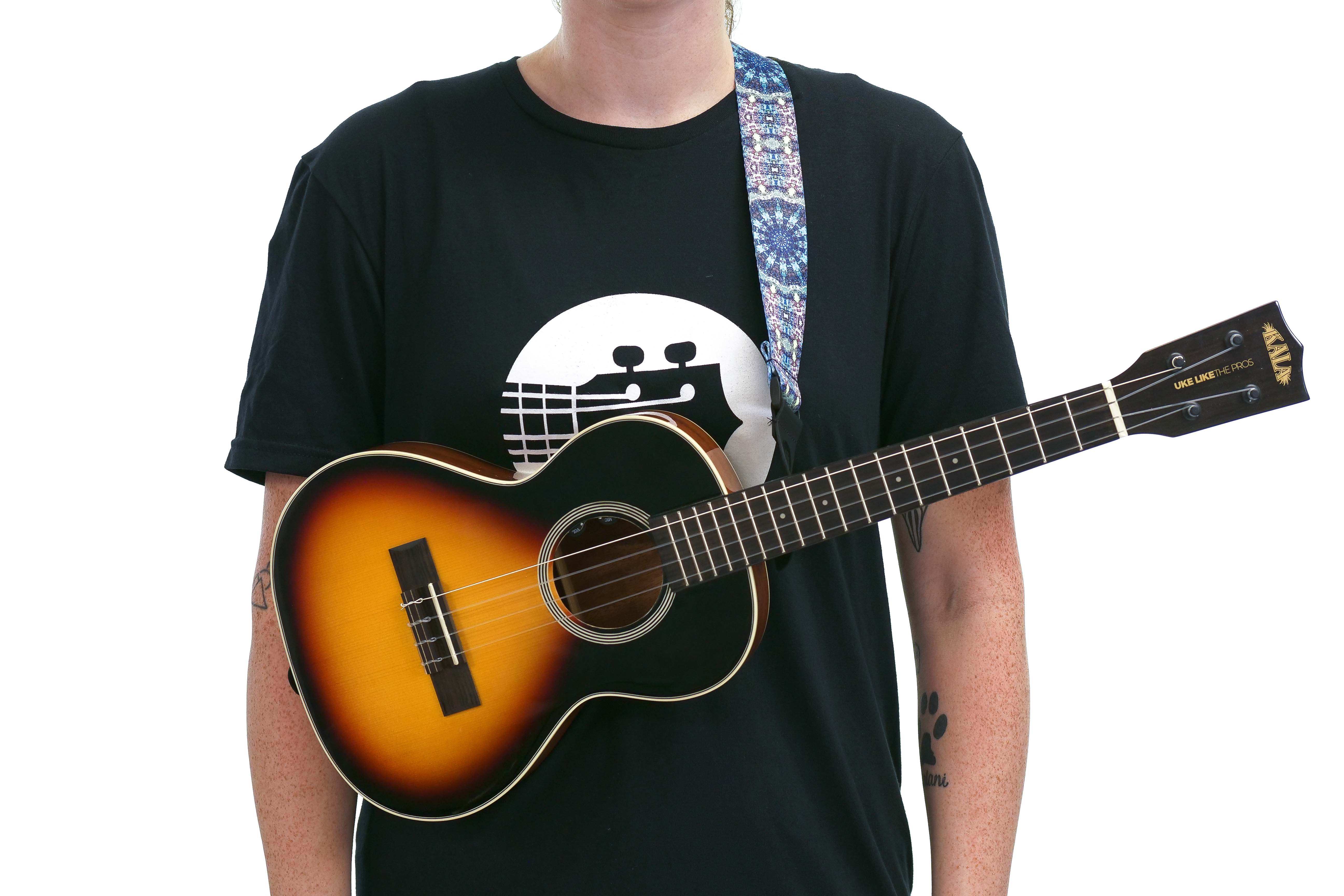 Terry Carter Music Store 1.5 Inch Poly Ukulele and Guitar Strap - Blue Kaleidoscope - Image 7