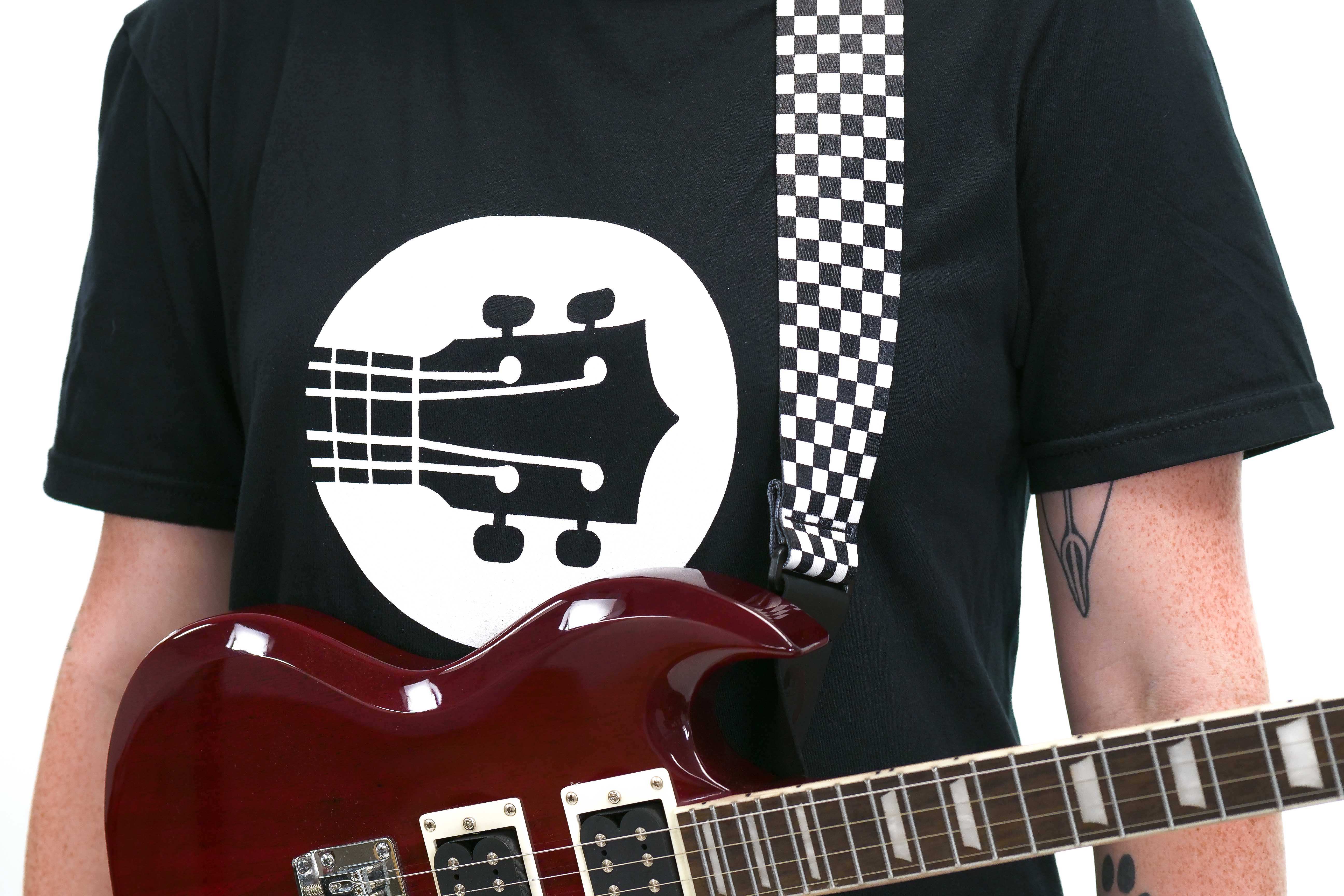 Terry Carter Music Store 2 Inch Sublimation Guitar and Ukulele Strap - CHECKERBOARD - Image 5