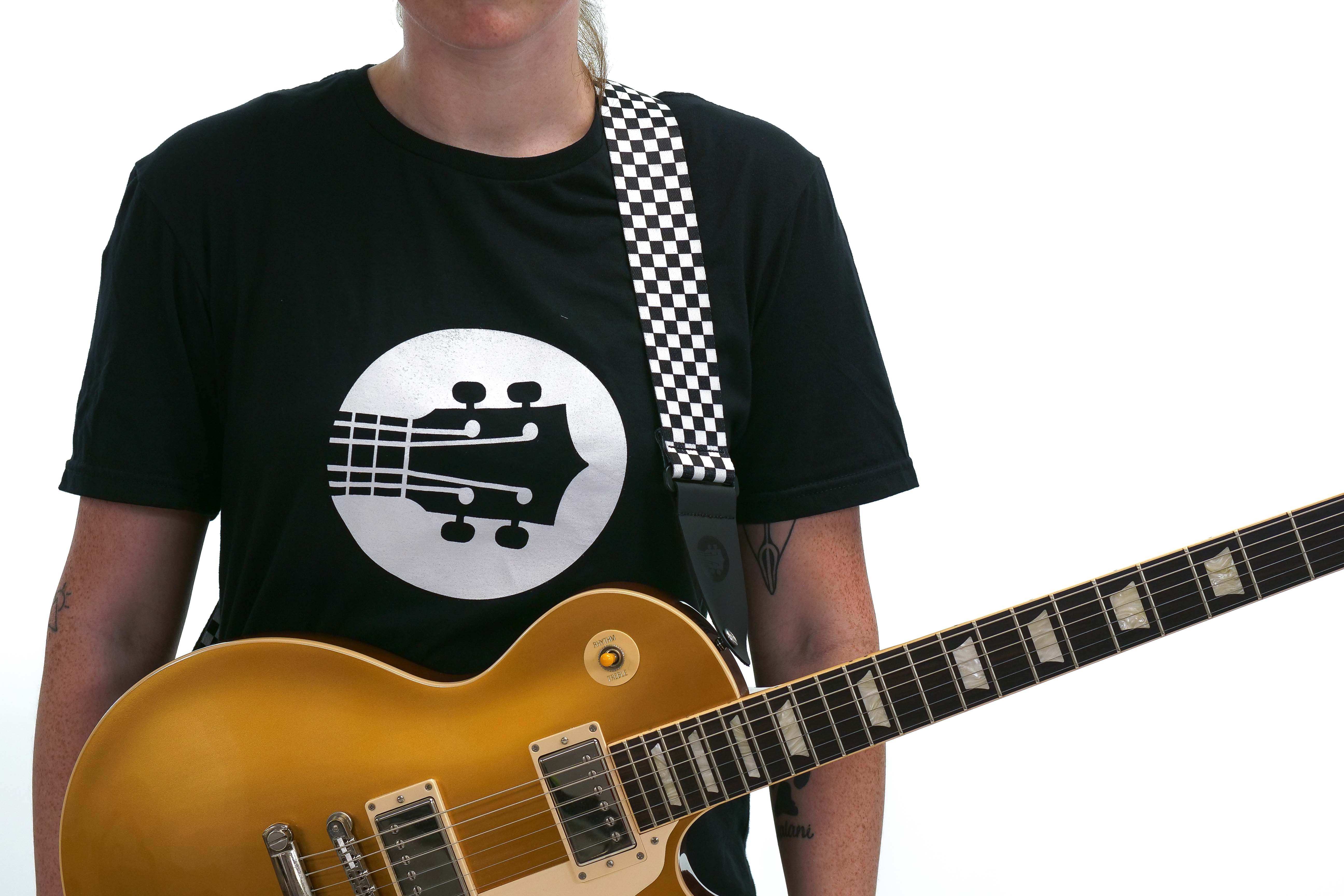 Terry Carter Music Store 2 Inch Sublimation Guitar and Ukulele Strap - CHECKERBOARD - Image 6