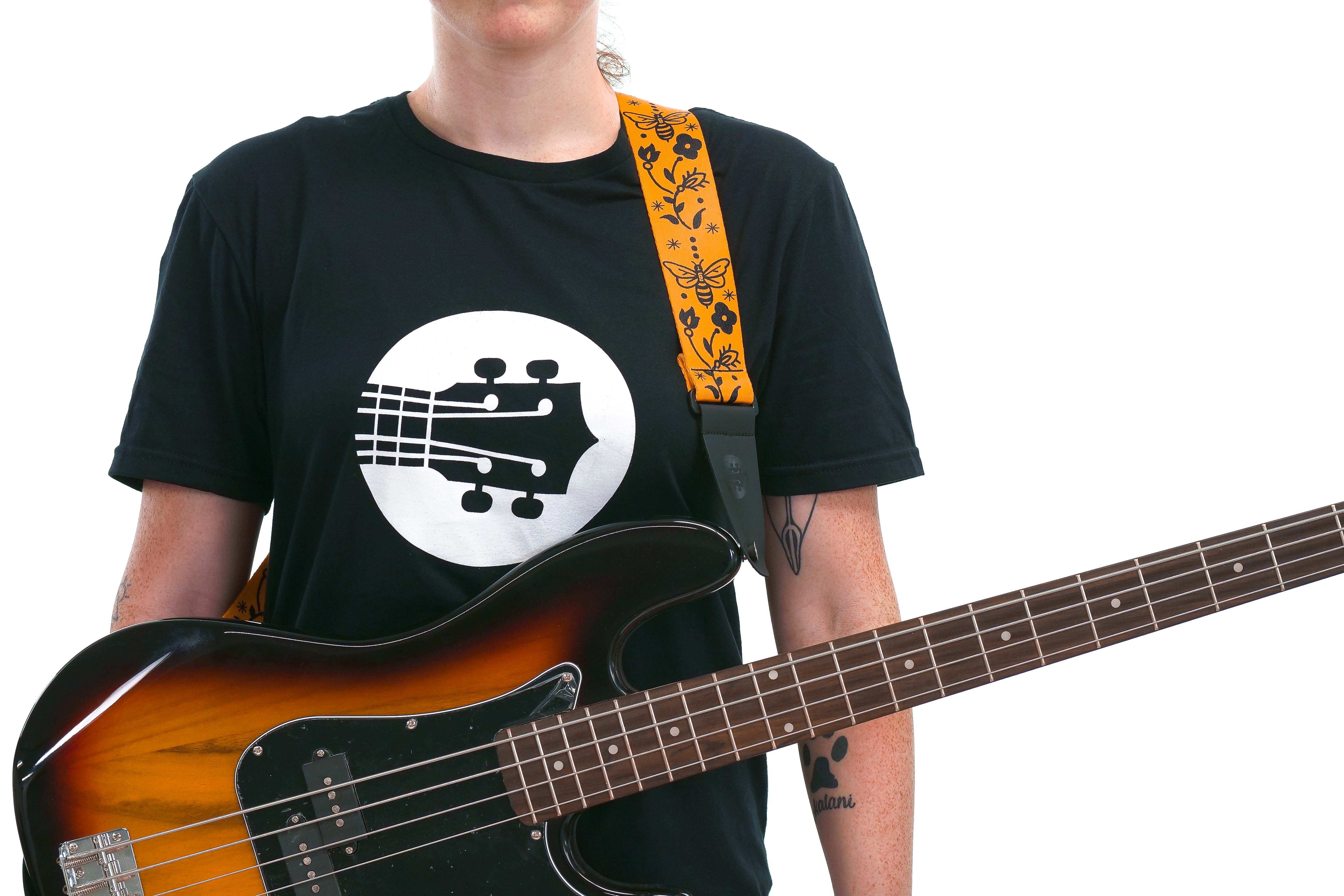 Terry Carter Music Store 2 Inch Sublimation Guitar and Ukulele Strap - YELLOW/BLACK BEES - Image 10