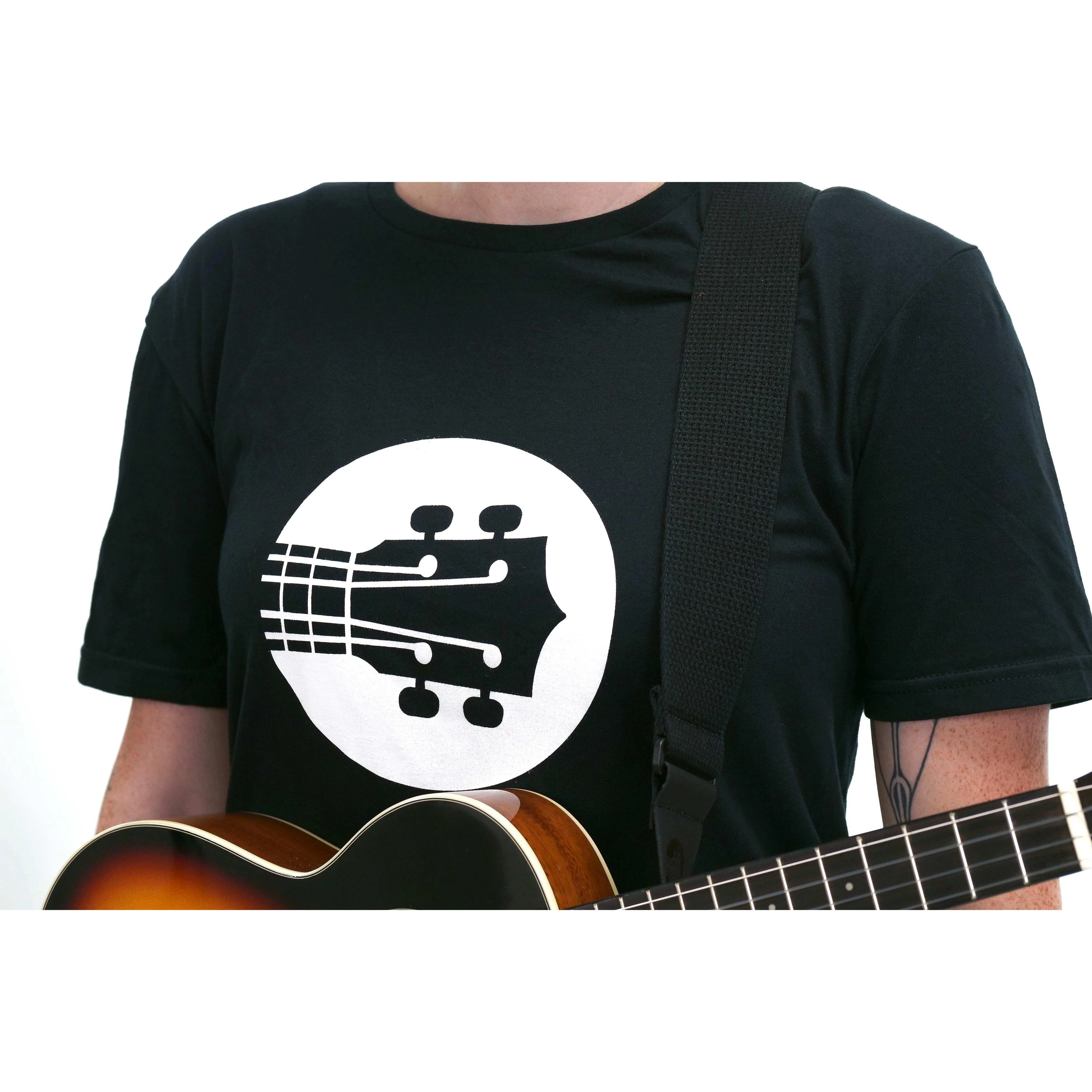 Terry Carter Music Store 2 Inch Woven Cotton Guitar and Ukulele Strap - BLACK - Image 4