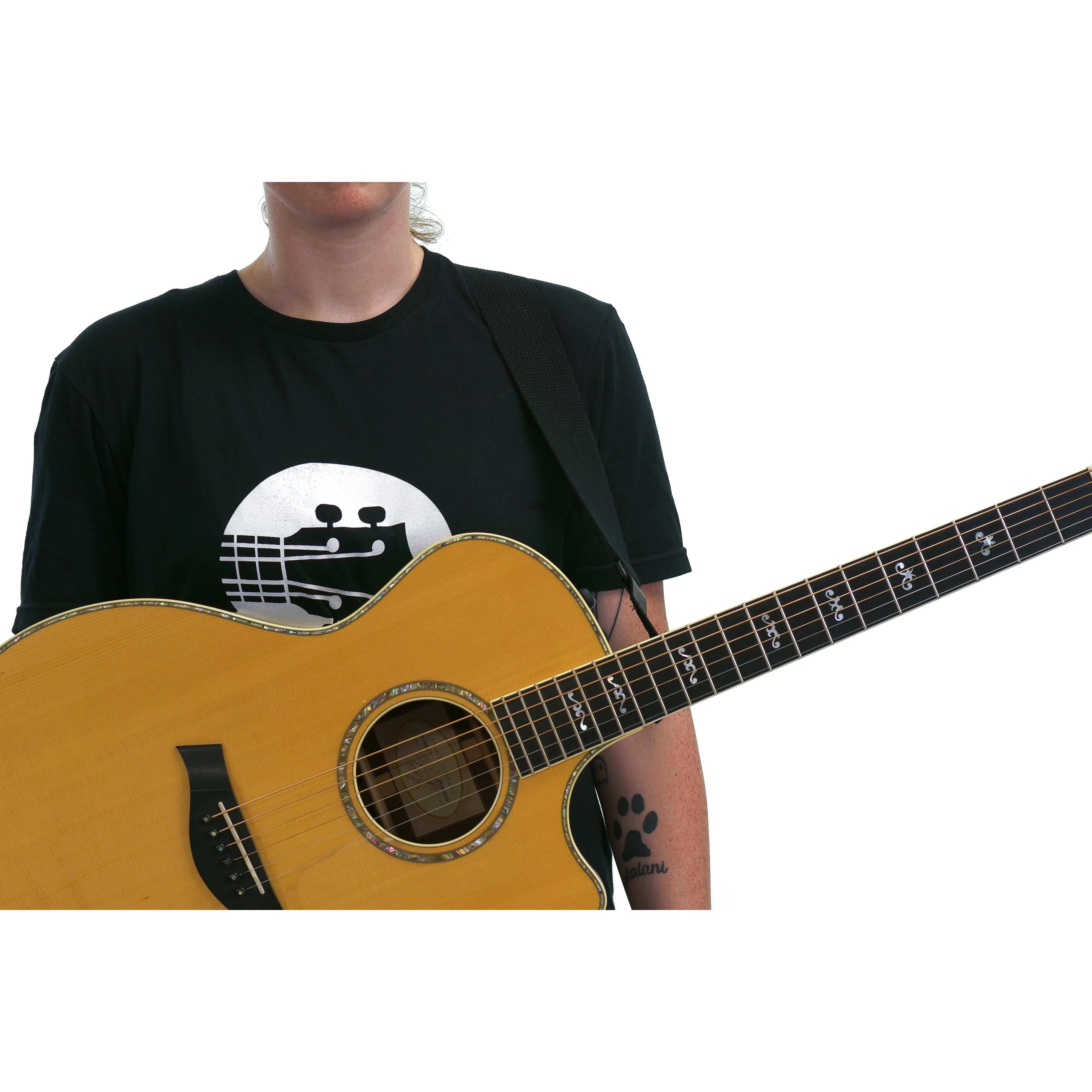 Terry Carter Music Store 2 Inch Woven Cotton Guitar and Ukulele Strap - BLACK - Image 5