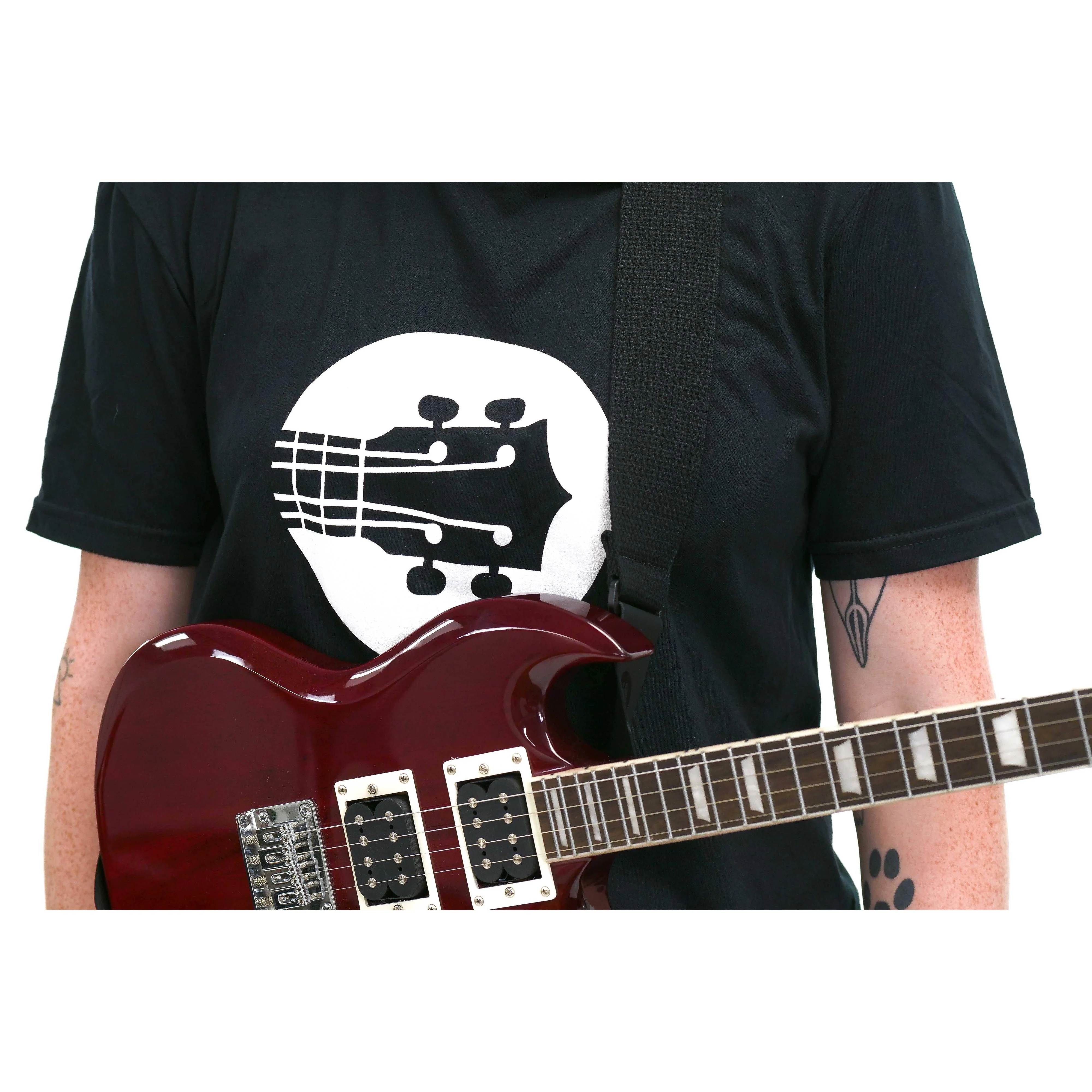 Terry Carter Music Store 2 Inch Woven Cotton Guitar and Ukulele Strap - BLACK - Image 6