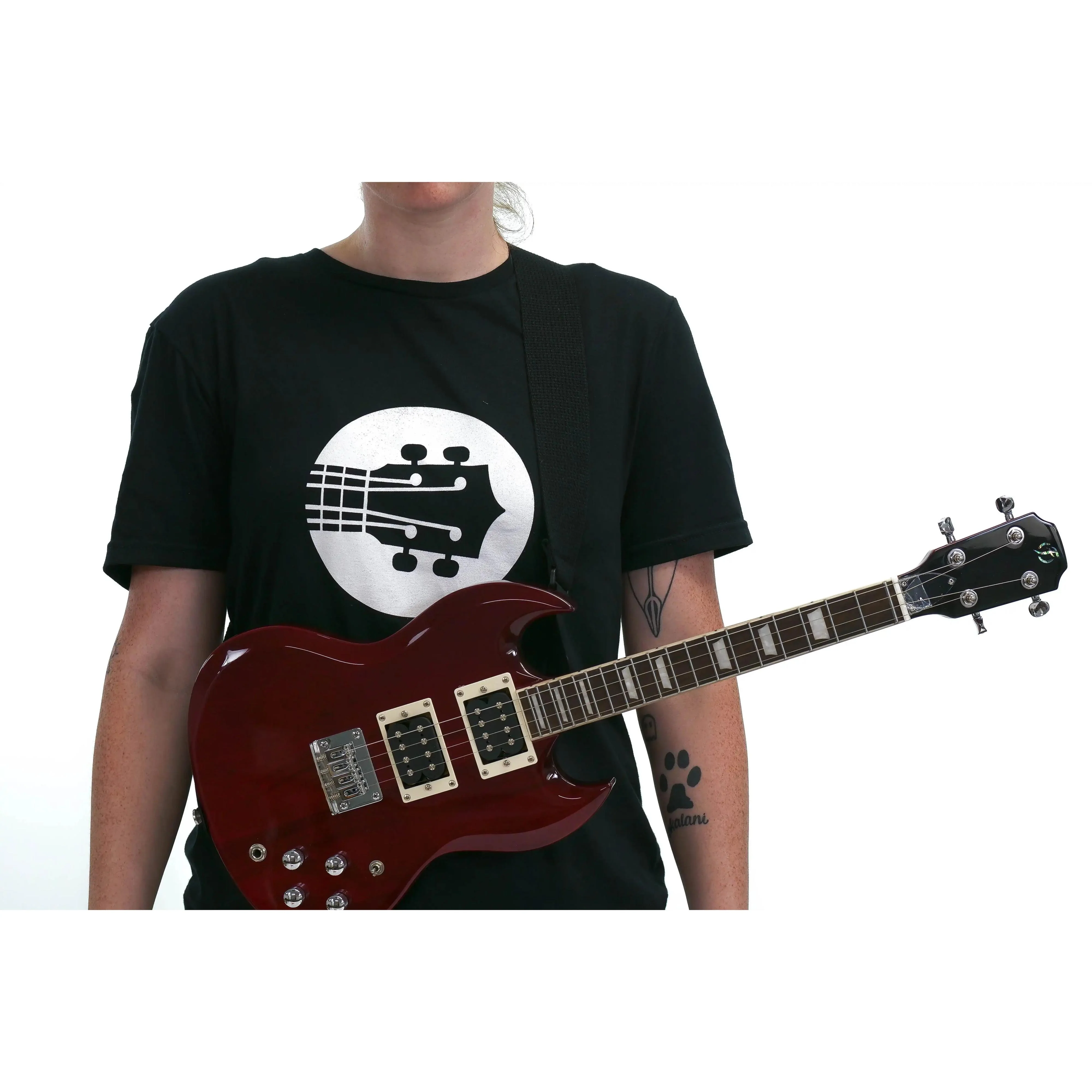 Terry Carter Music Store 2 Inch Woven Cotton Guitar and Ukulele Strap - BLACK - Image 8