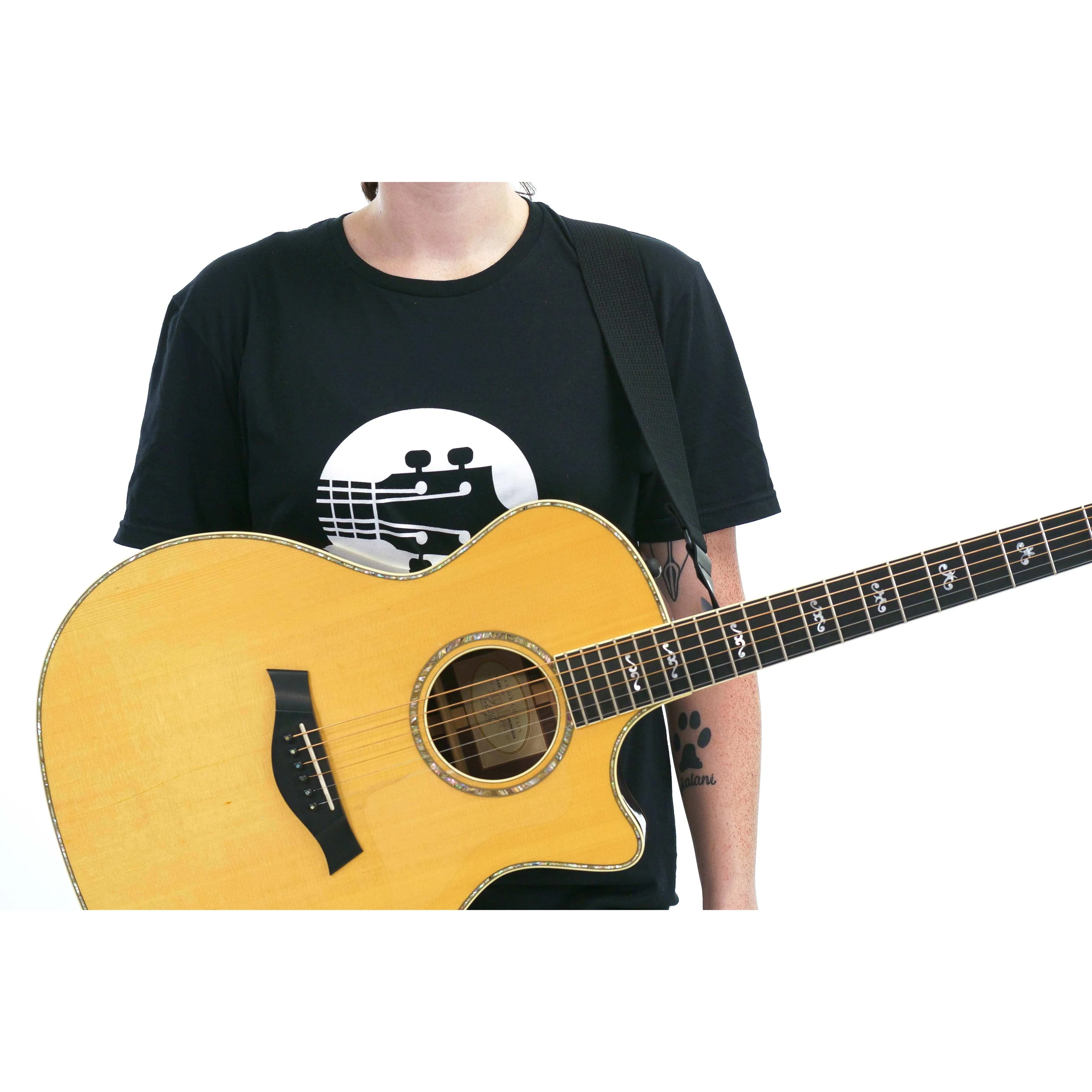 Terry Carter Music Store 2 Inch Woven Cotton Guitar Strap - BLACK - Image 6