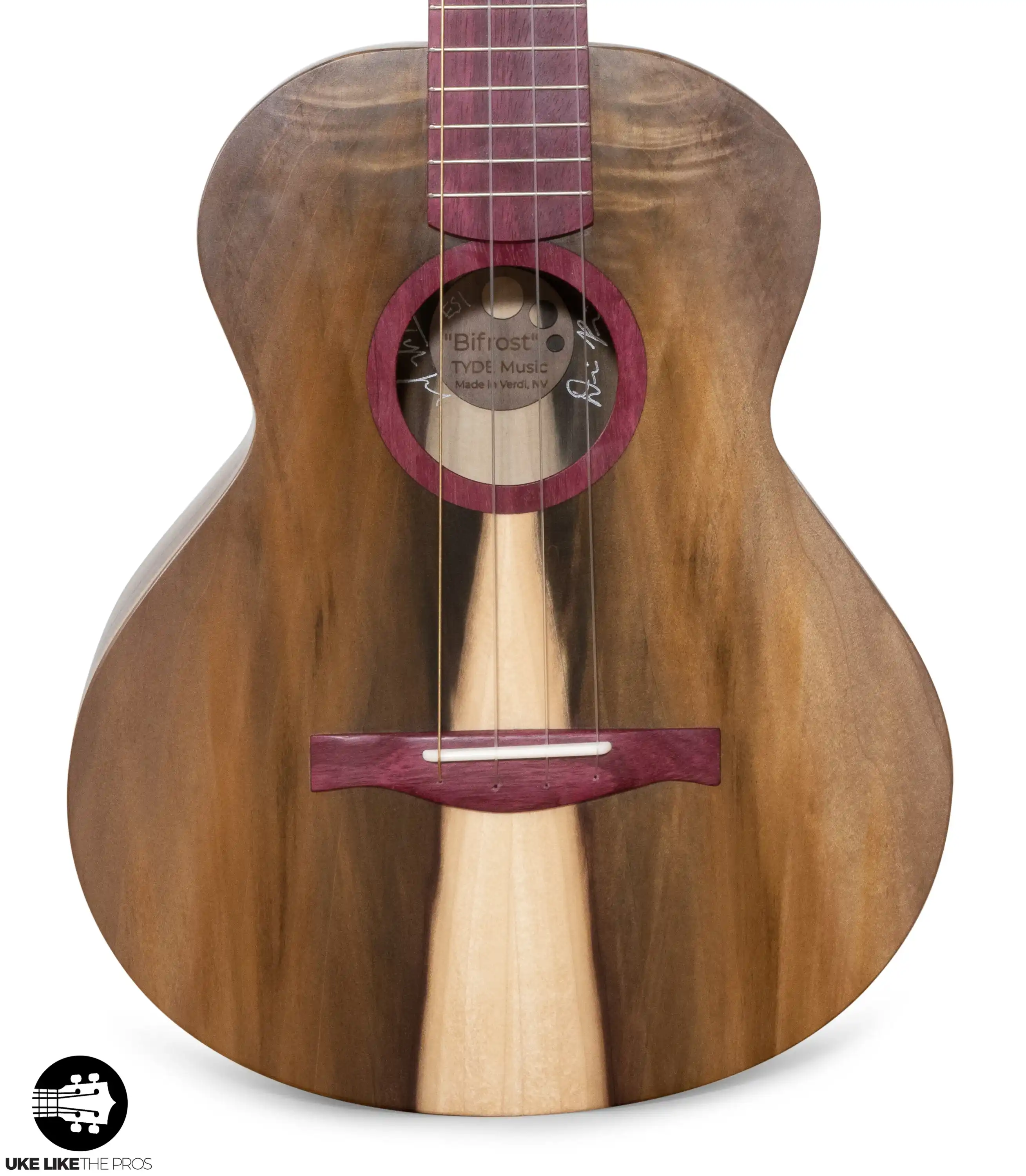 Tyde Music Custom Tenor Ukulele Stunning Rainbow Poplar "Bifrost" - Image 5