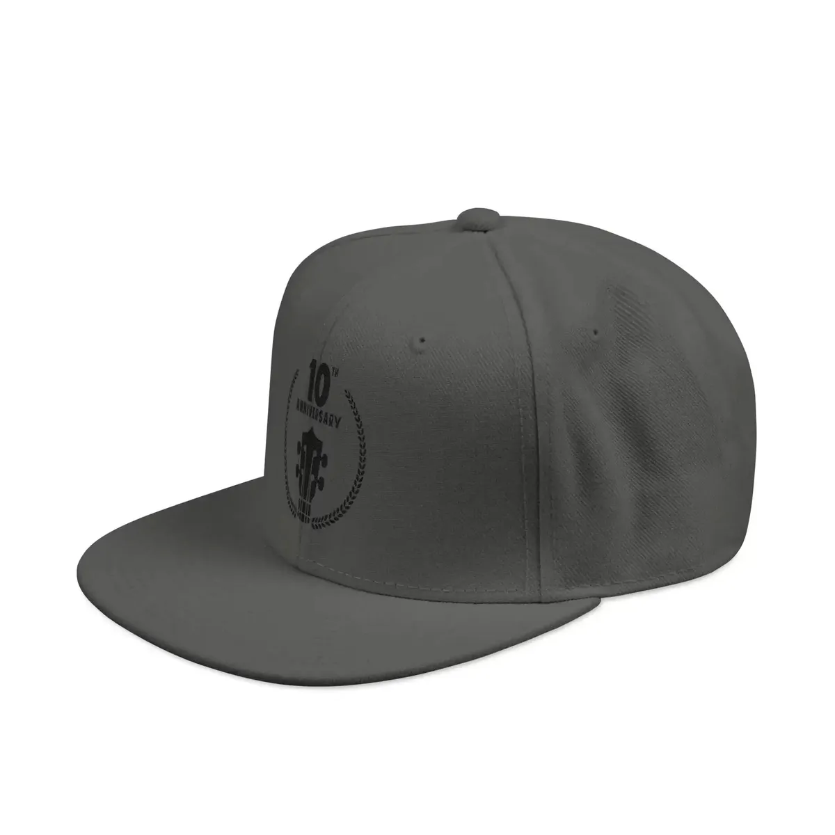 Uke Like The Pros 10th Anniversary Embroidered Snapback Hat - Black Logo - Image 2