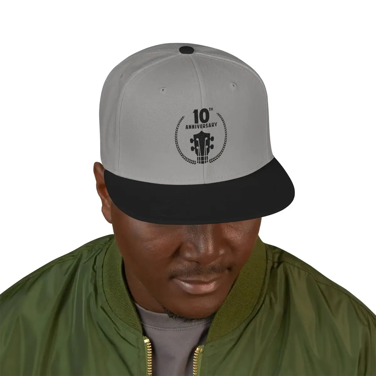 Uke Like The Pros 10th Anniversary Embroidered Snapback Hat - Black Logo - Image 26
