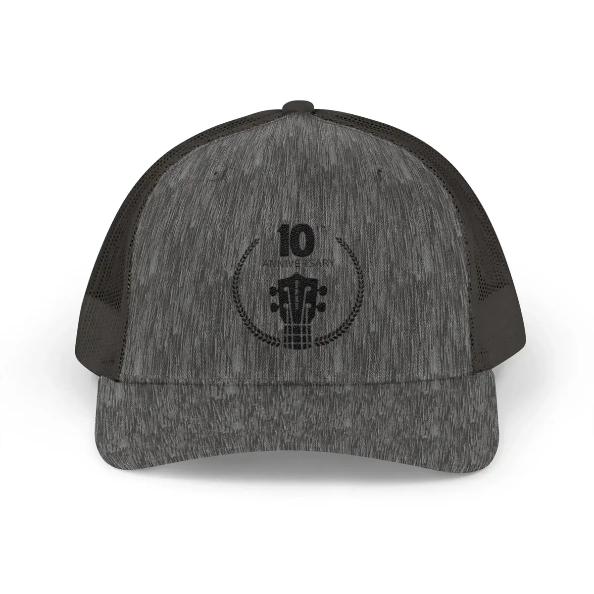 Uke Like The Pros 10th Anniversary Embroidered Trucker Hat - Black Logo - Image 4