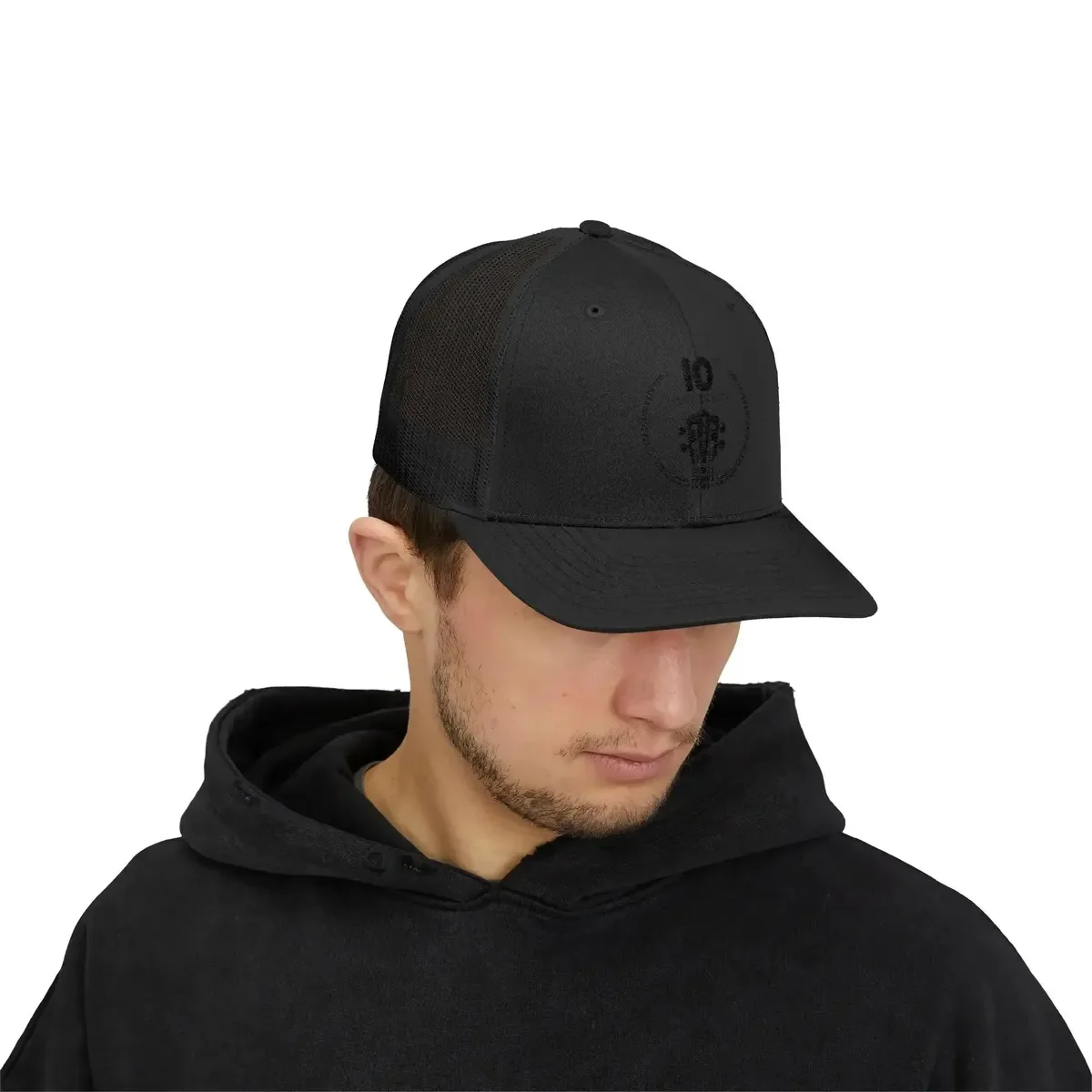 Uke Like The Pros 10th Anniversary Embroidered Trucker Hat - Black Logo - Image 6