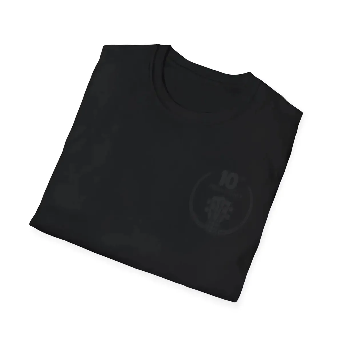 Uke Like The Pros 10th Anniversary T-Shirt — Black on Black - Image 4